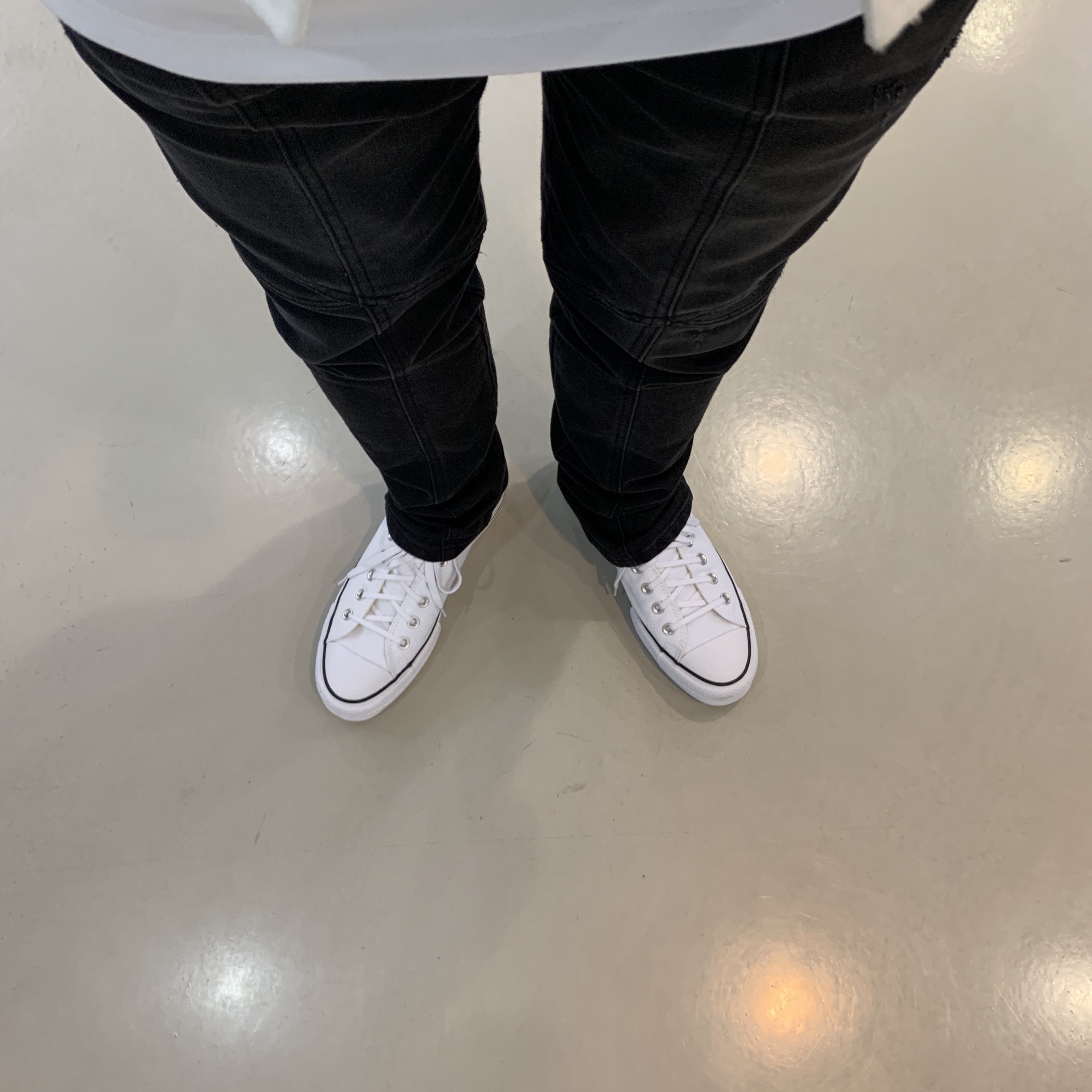 (W) Converse Chuck Taylor All Star Lift Ox White Black 착용 스타일 - 2