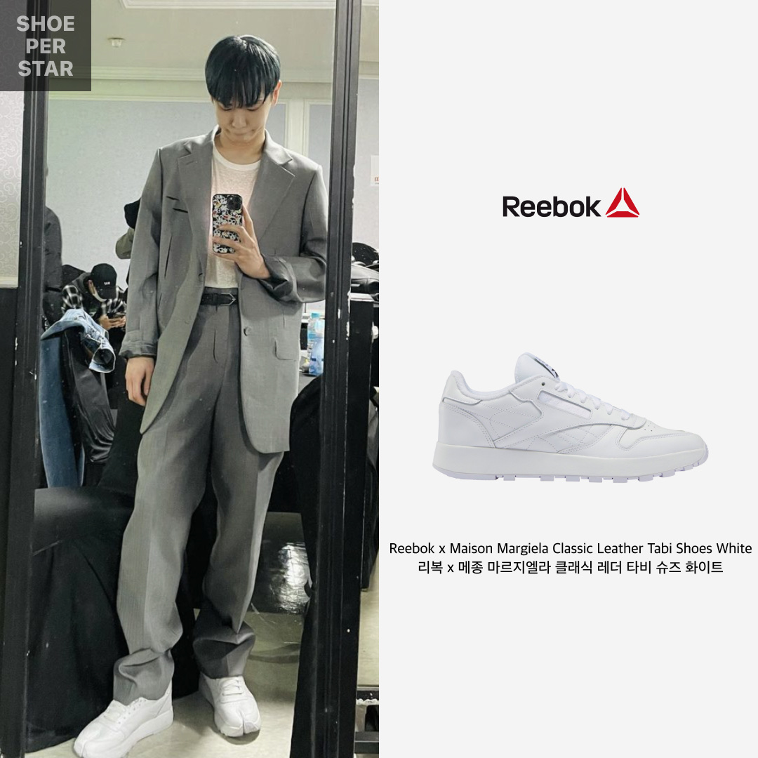 Reebok x Maison Margiela Classic Leather Tabi Shoes White 착용 스타일 - 1