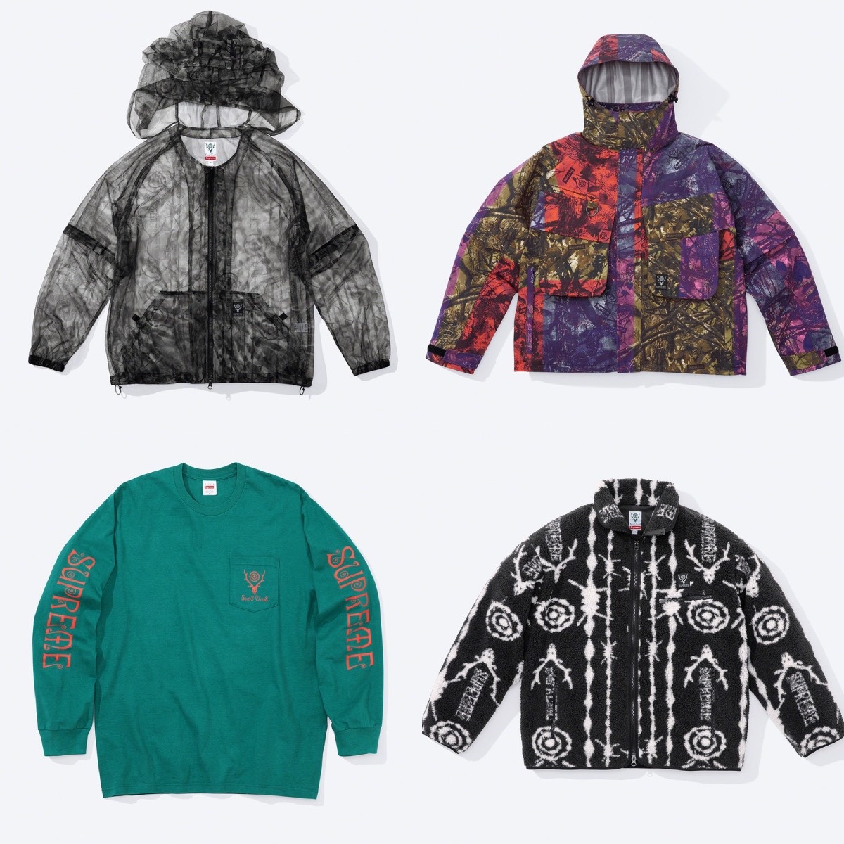 Supreme x South2 West8 L/S Pocket T-Shirt Teal - 21SS, Supreme x South2 West8 Jungle Hat Black - 21SS 착용 스타일 - 4