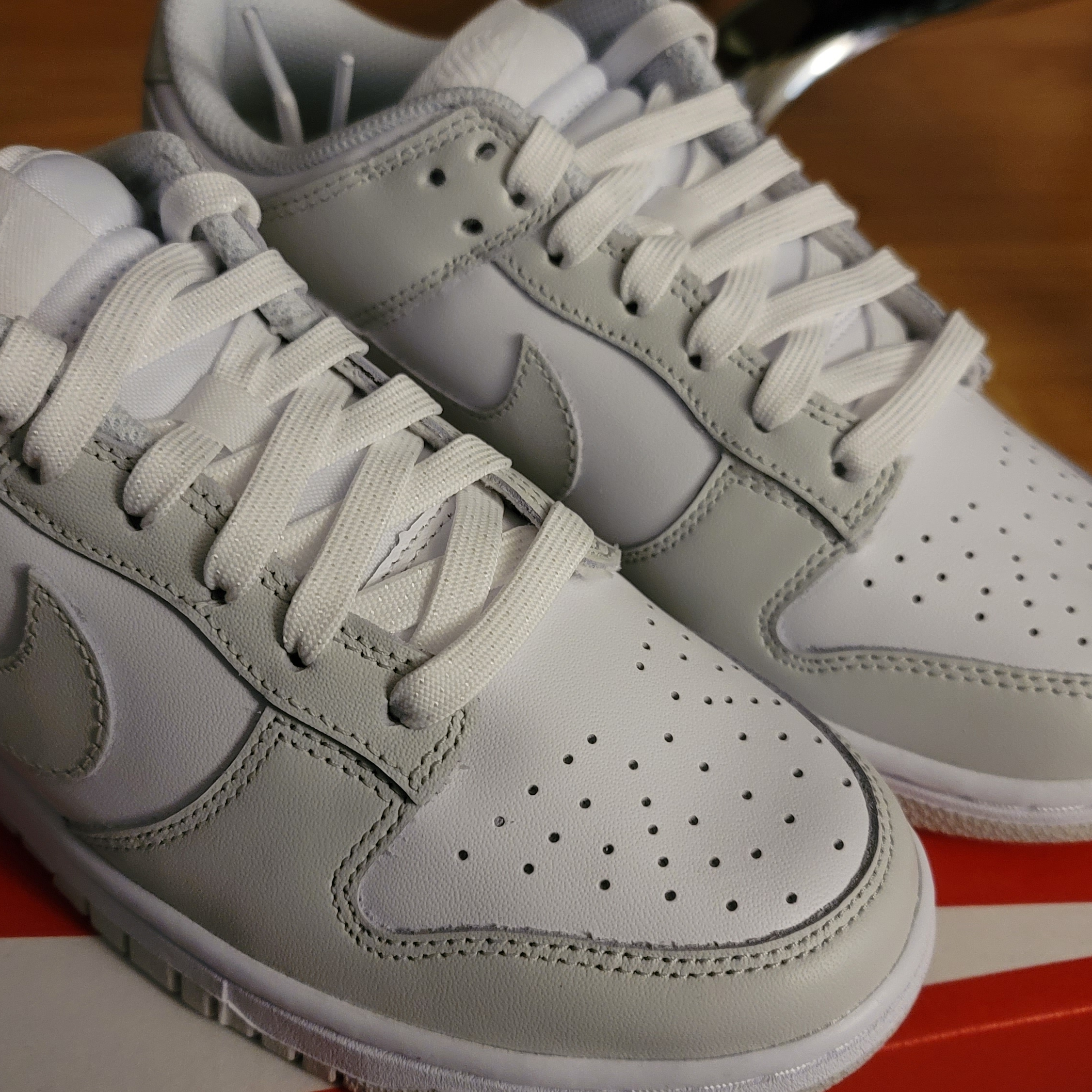 (W) Nike Dunk Low Photon Dust 착용 스타일 - 1