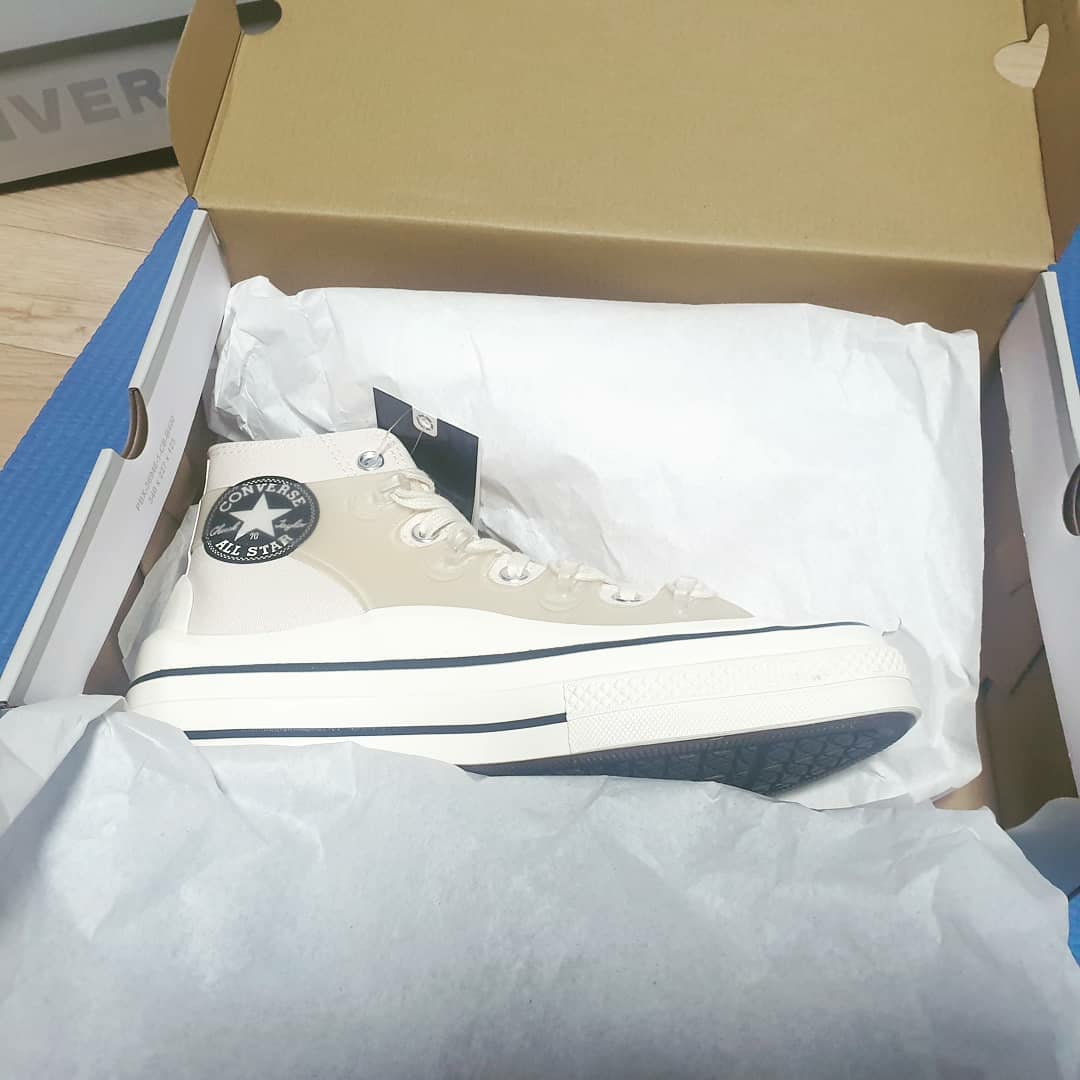 Converse x Kim Jones Chuck 70 Utility Wave High Natural Ivory, Converse x Kim Jones Chuck 70 Utility Wave High Black 착용 스타일 - 1