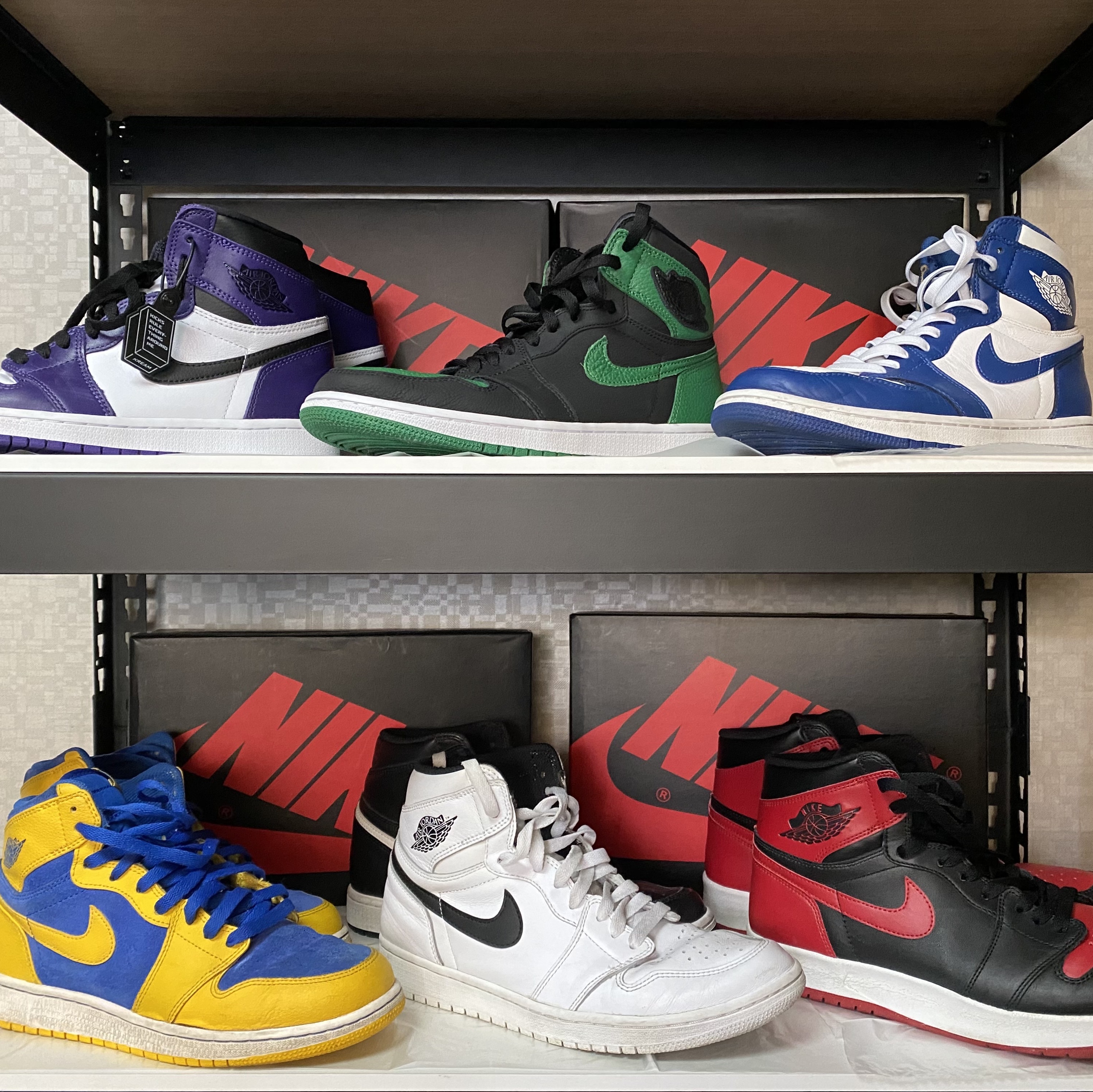 Jordan 1 Retro High OG Court Purple 2020, Jordan 1 Retro High OG Pine Green Black 착용 스타일