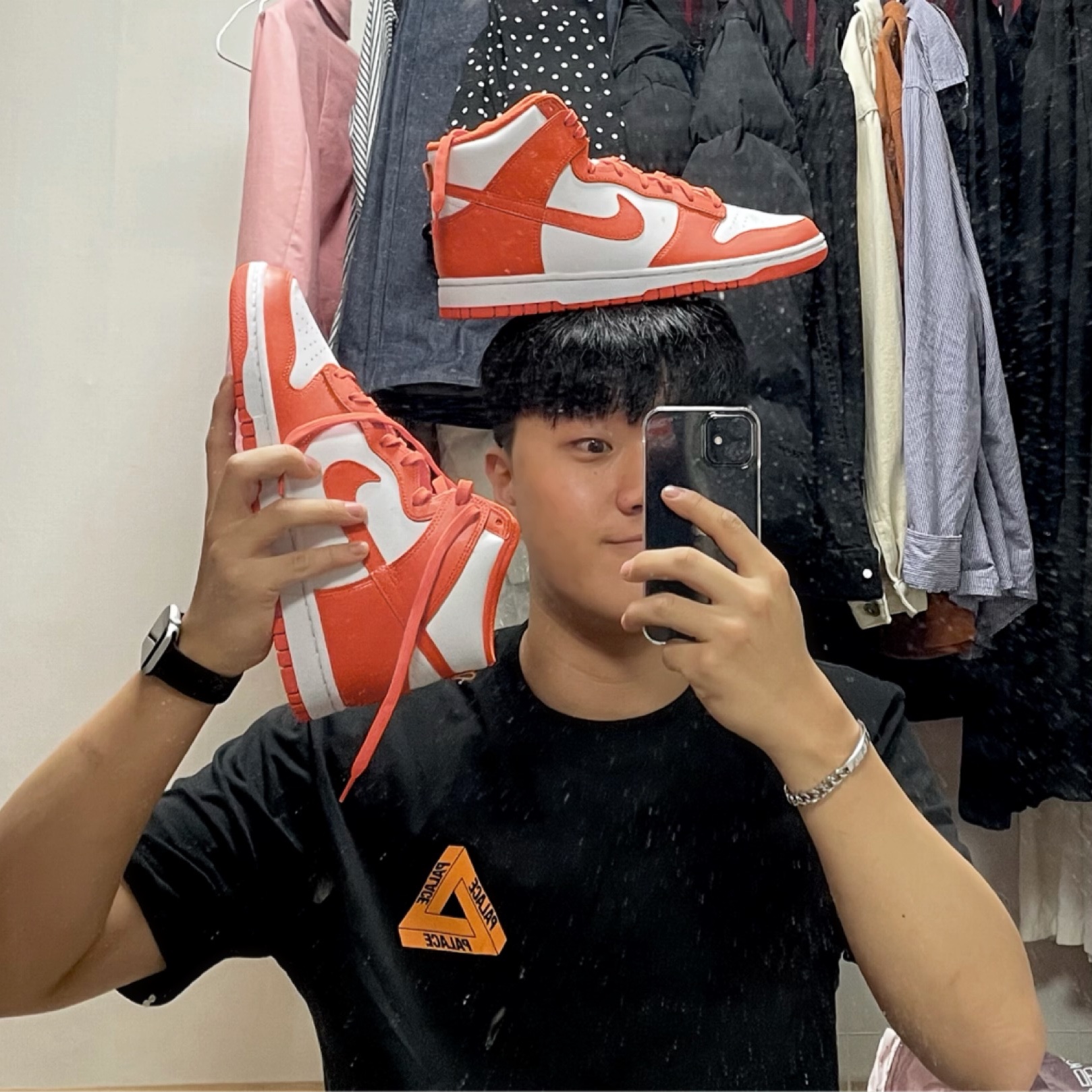 Palace Tri-To-Help T-Shirt Bright Orange - 20FW, Nike Dunk High Retro Orange Blaze 착용 스타일