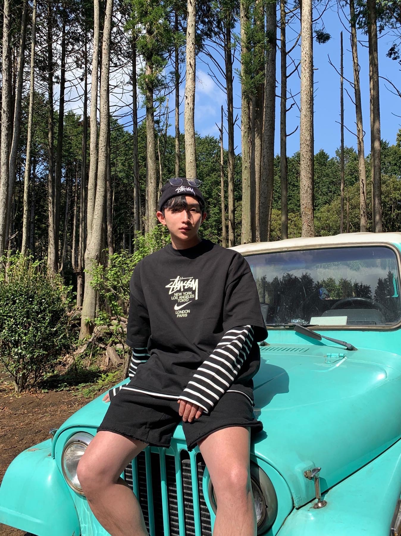 Nike x Stussy WT T-Shirt Black - Asia, Nike x Stussy Cuff Beanie Black 착용 스타일 - 3