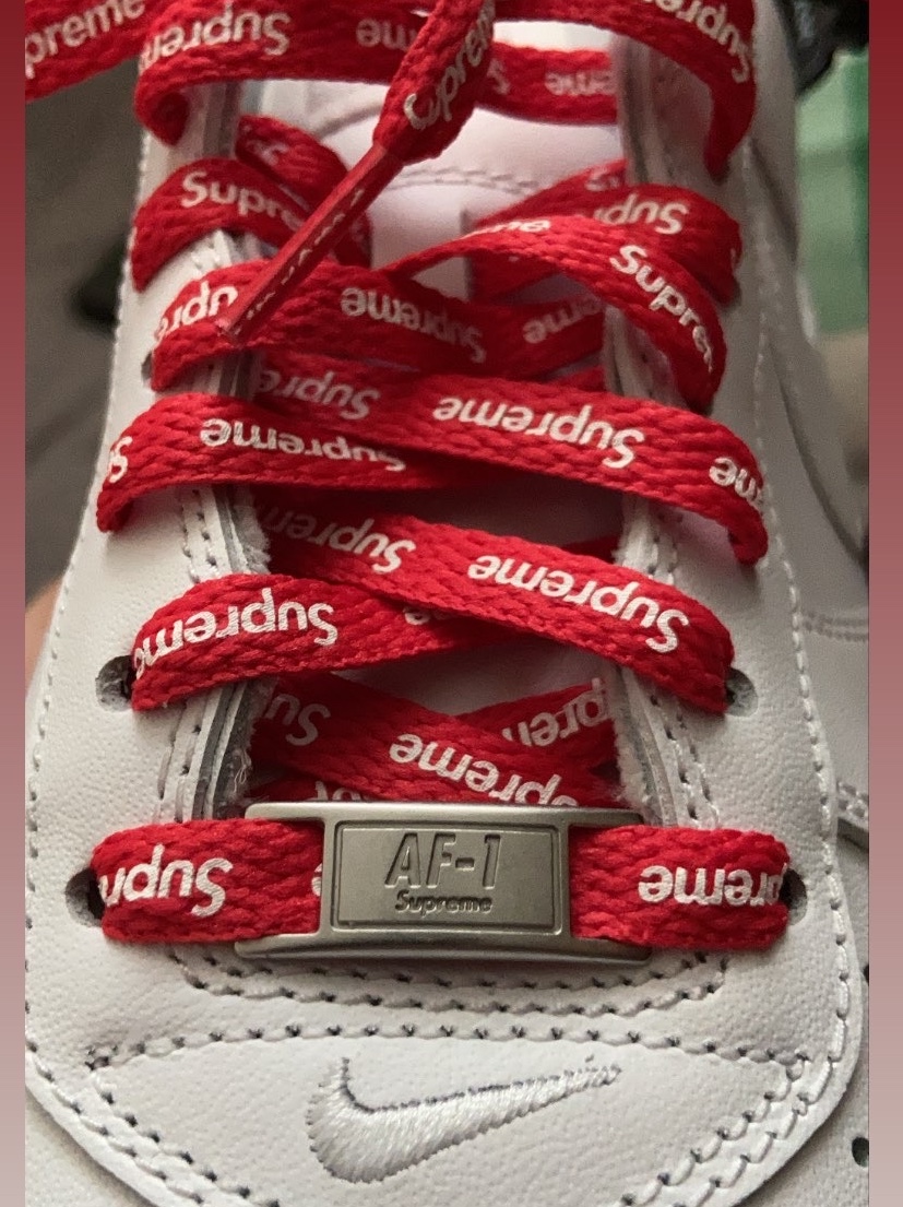 Nike x Supreme Air Force 1 Low White 착용 스타일