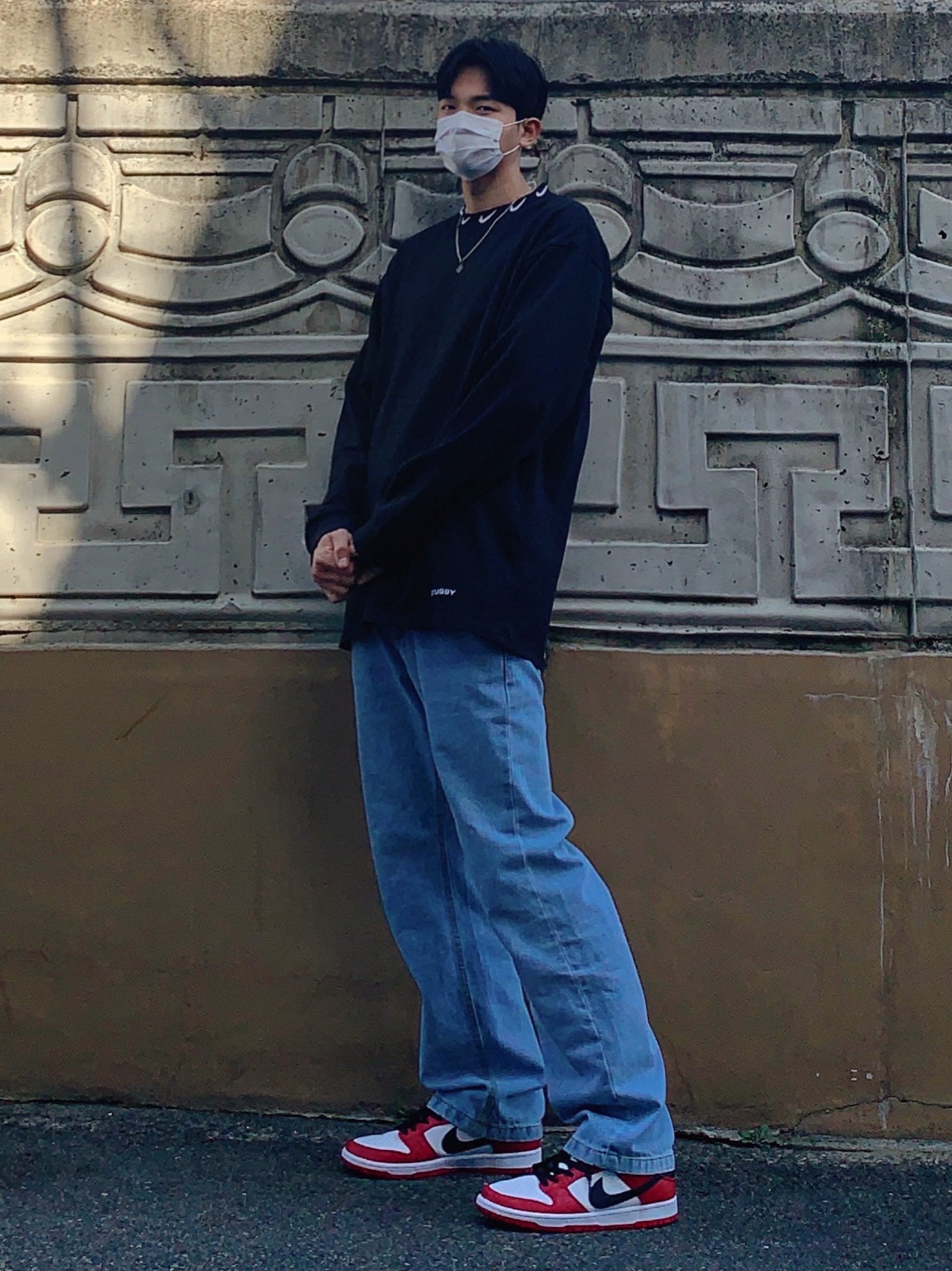 Nike x Stussy NRG BR LS Knit Top, Nike SB Dunk Low Pro Chicago 착용 스타일