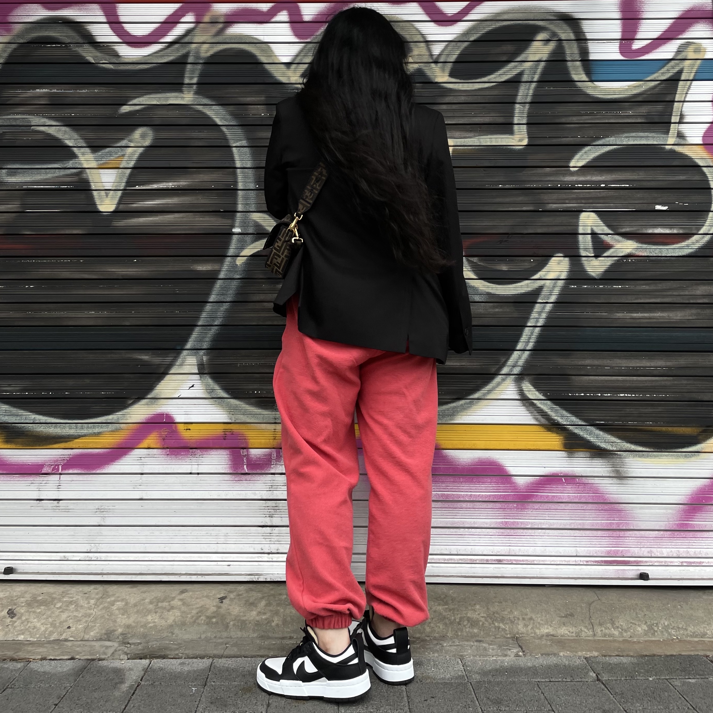 (W) Nike Dunk Low Disrupt Black White 착용 스타일