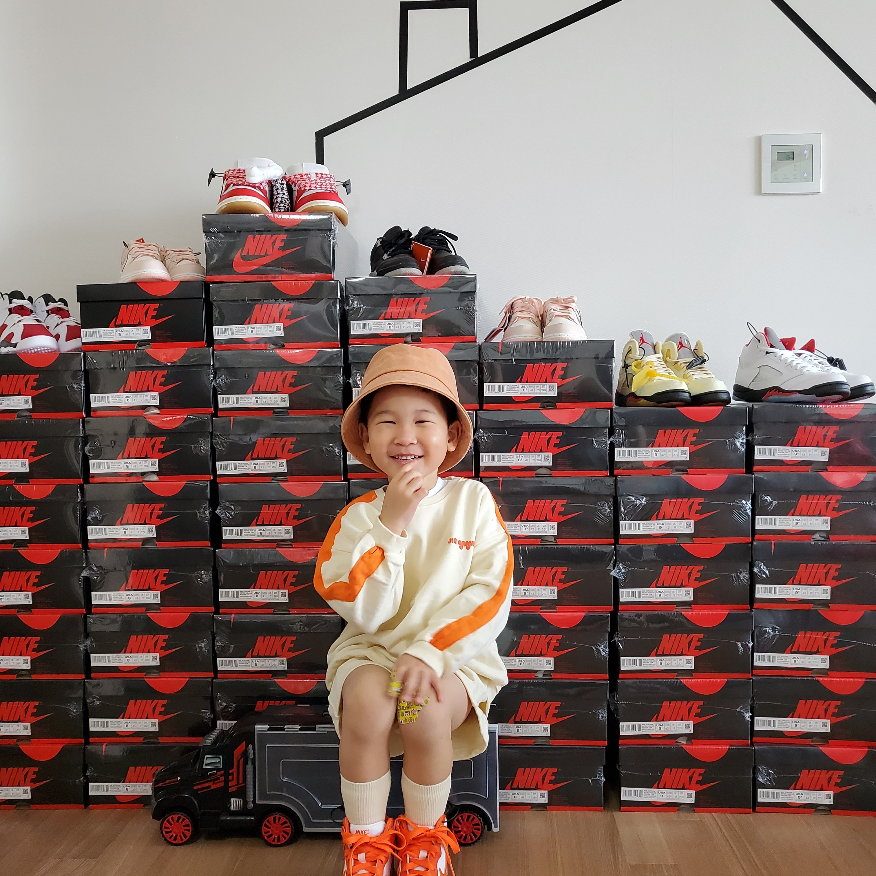 (PS) Nike Dunk High Orange Blaze 착용 스타일 - 2