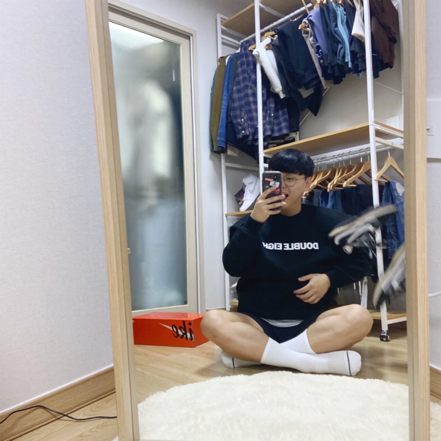Nike x Sacai VaporWaffle Black White 착용 스타일 - 3