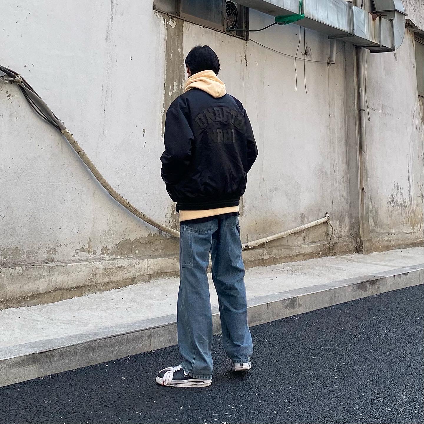 Nike x Peaceminusone Air Force 1 Low Para-Noise, Palace Mix Up Hood Yellow - 21SS 착용 스타일 - 3