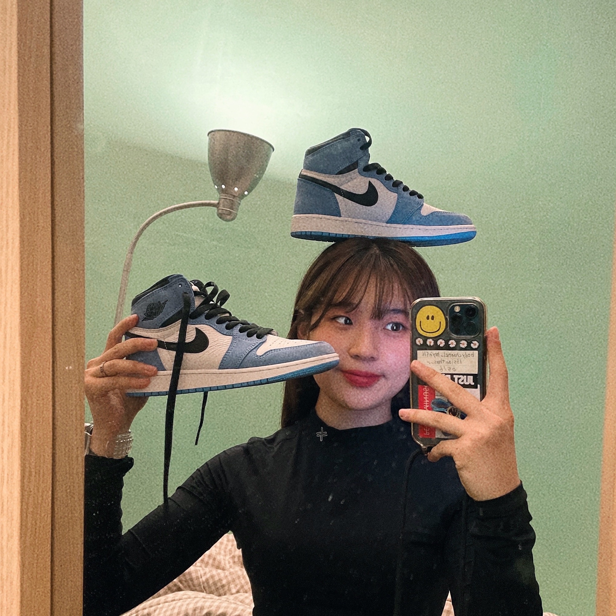 Jordan 1 Retro High OG University Blue, (GS) Jordan 1 Retro High OG University Blue 착용 스타일