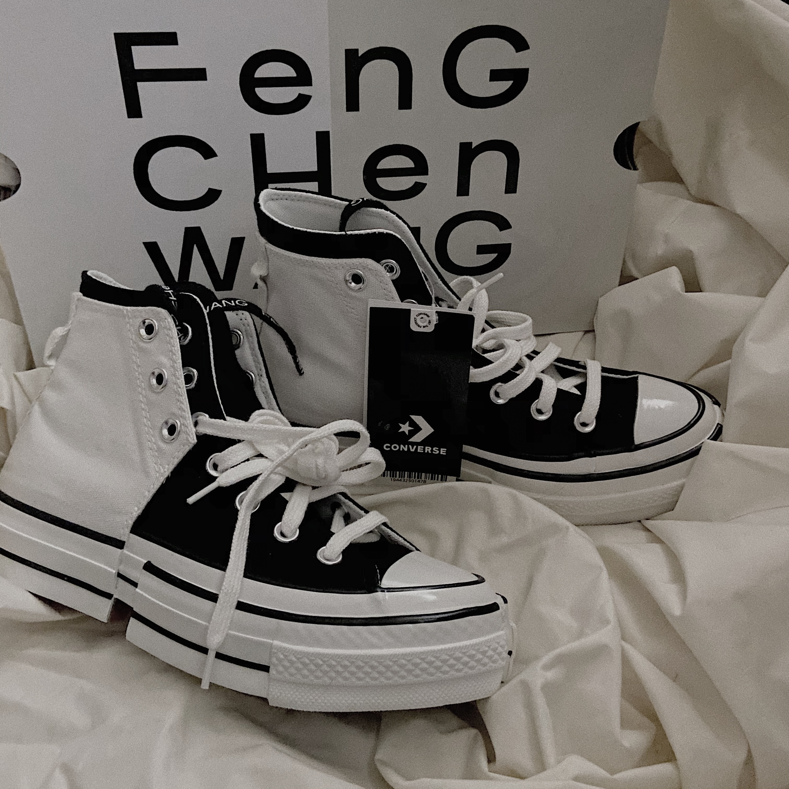 Converse x Feng Chen Wang Chuck 70 2-in-1 Natural Ivory Black 착용 스타일 - 2