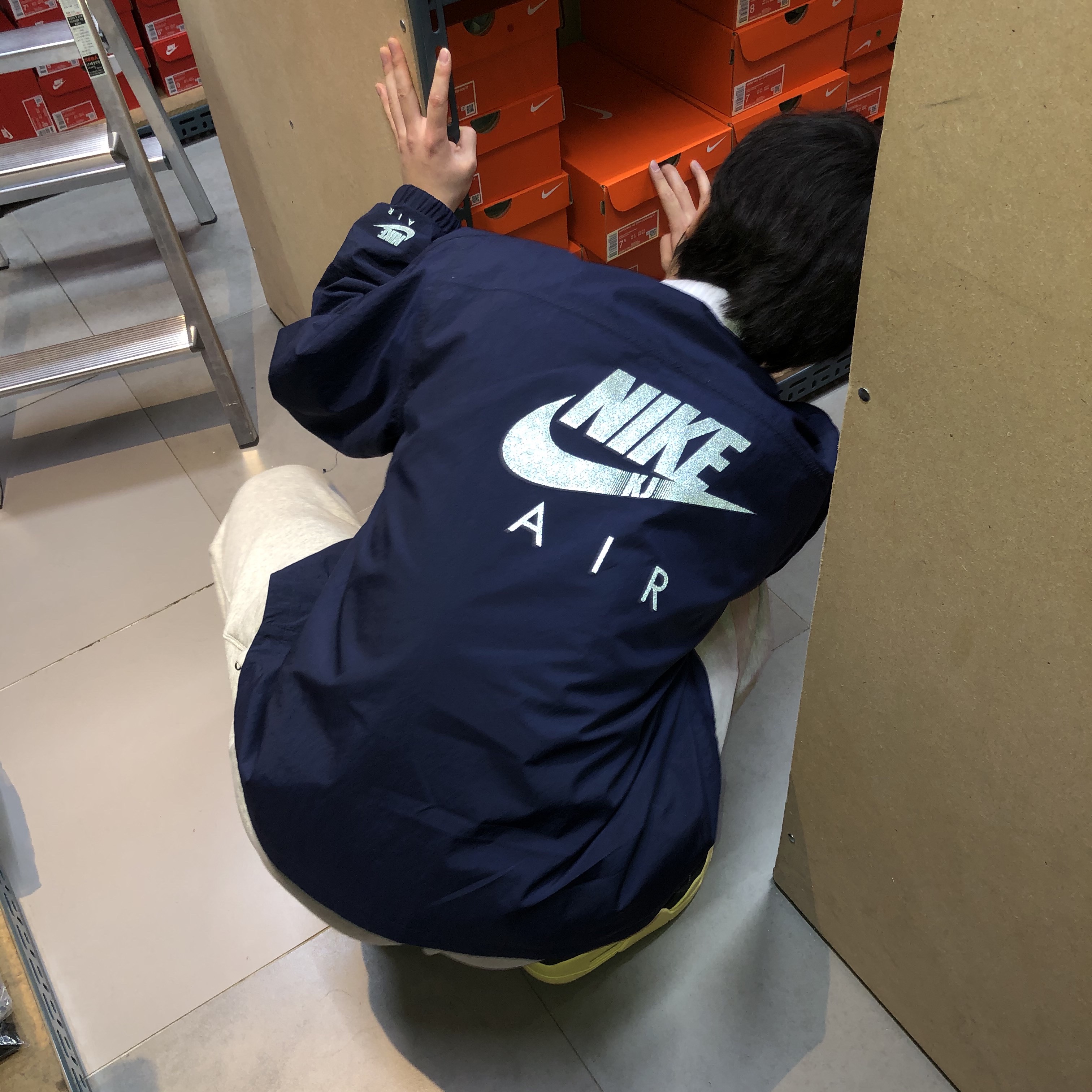 Nike x Kim Jones Reversible Wind Breaker Navy - US/EU, Nike x Kim Jones Reversible Wind Breaker Navy - Asia 착용 스타일 - 3