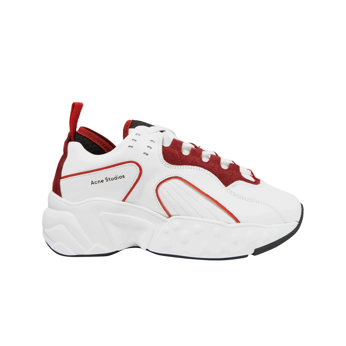 AD0004-AMB (W) Acne Studios Manhattan Nappa Sneakers White Red