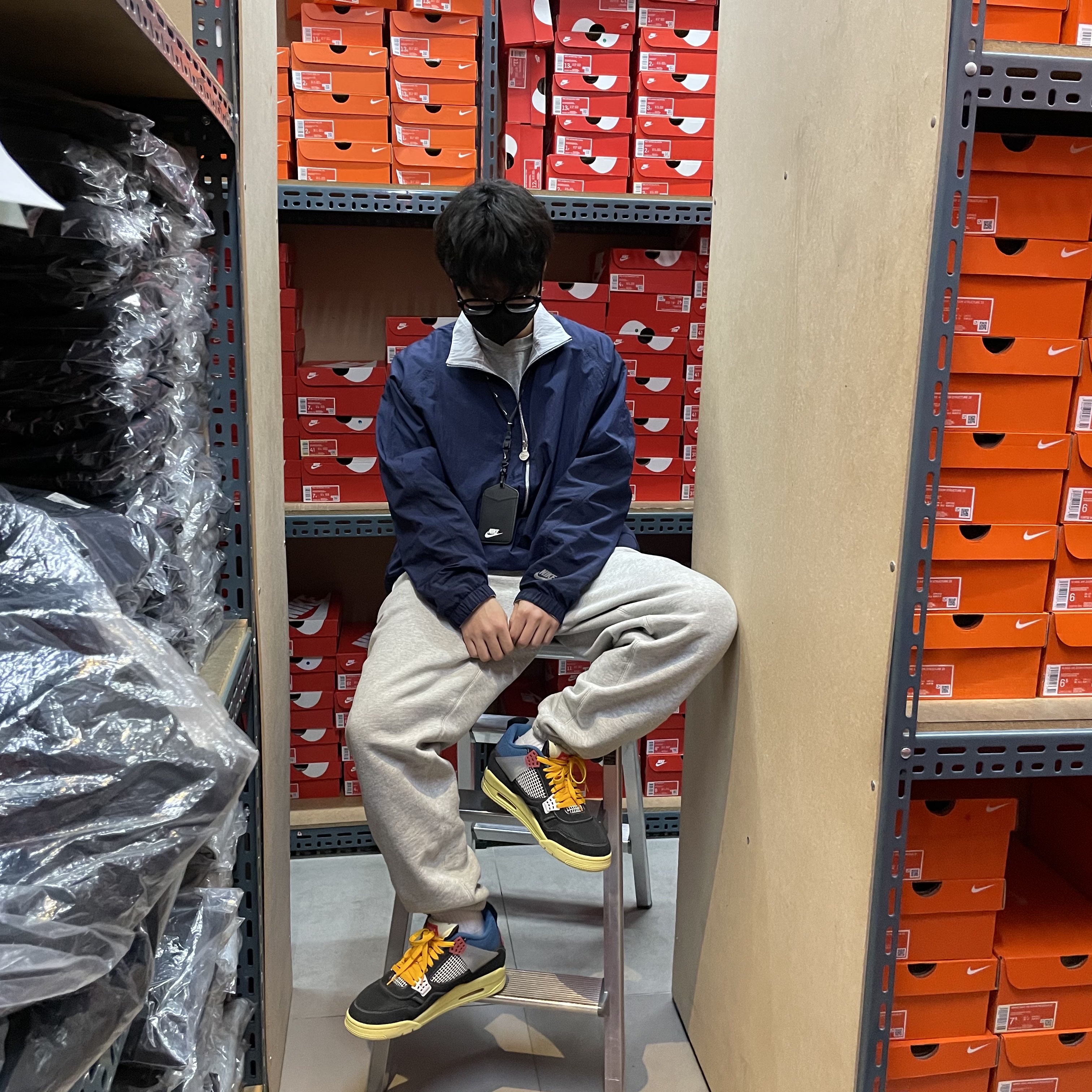 Nike x Kim Jones Reversible Wind Breaker Navy - US/EU, Nike x Kim Jones Reversible Wind Breaker Navy - Asia 착용 스타일 - 1