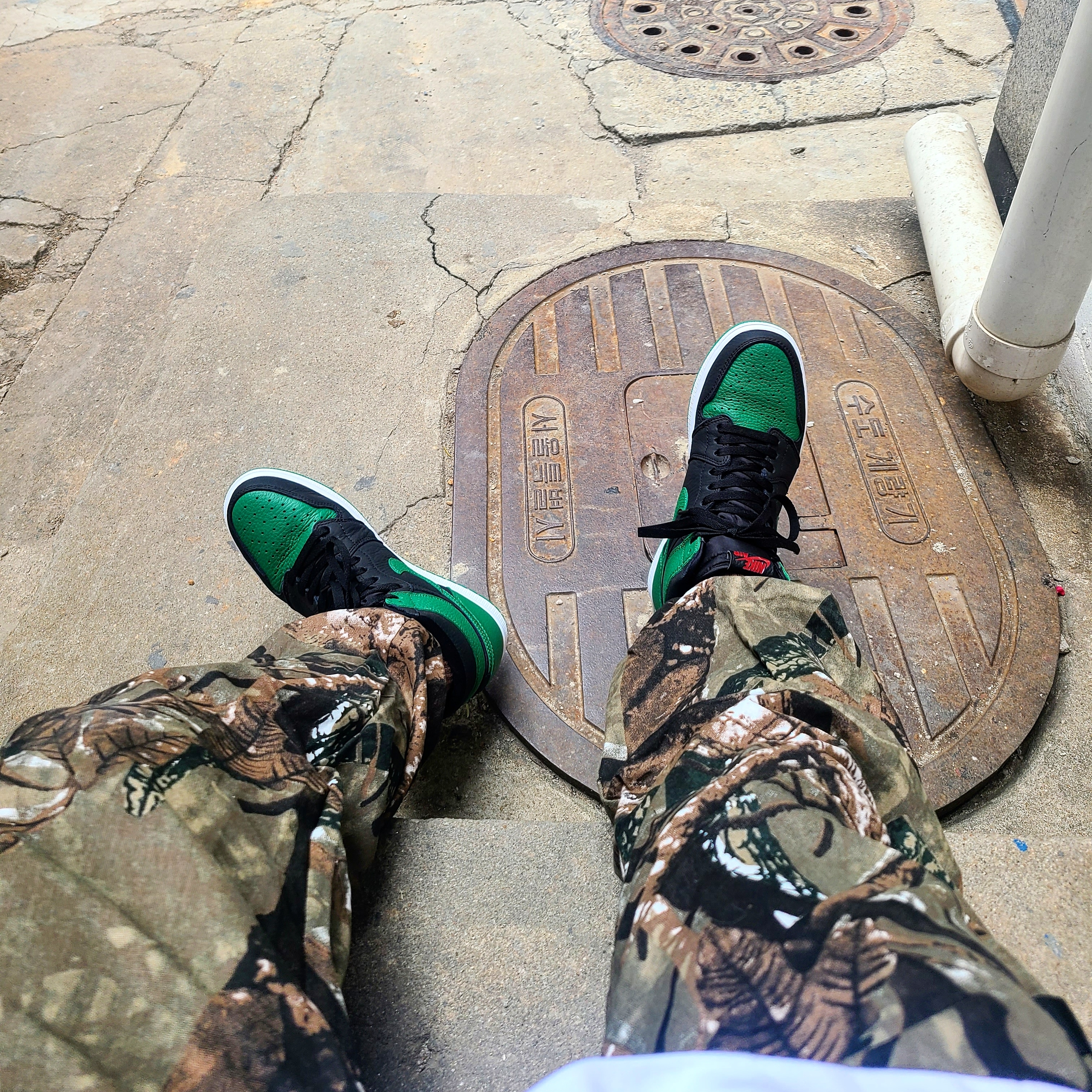 Jordan 1 Retro High OG Pine Green Black 착용 스타일