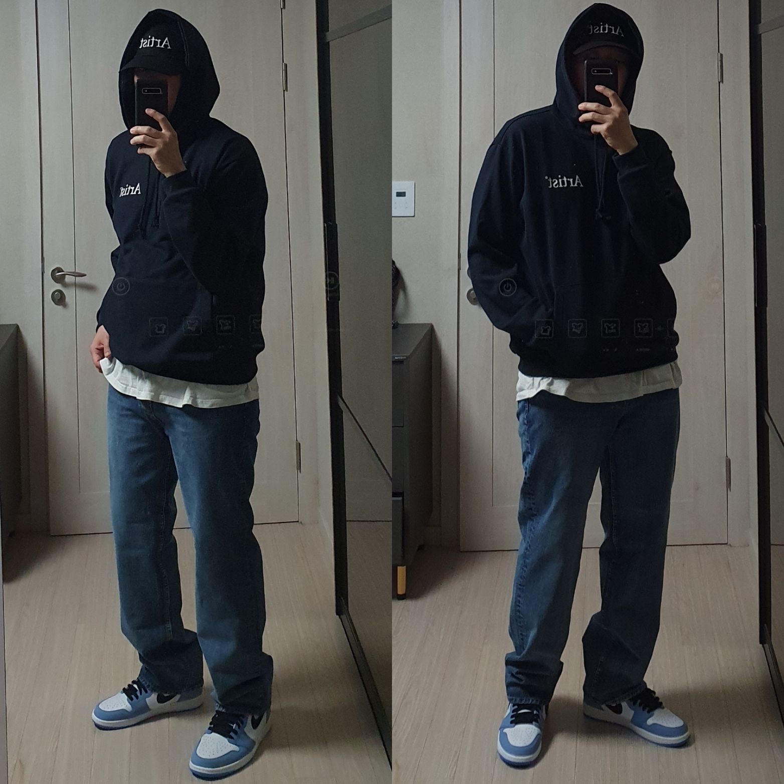 Jordan 1 Retro High OG University Blue, (GS) Jordan 1 Retro High OG University Blue 착용 스타일 - 1