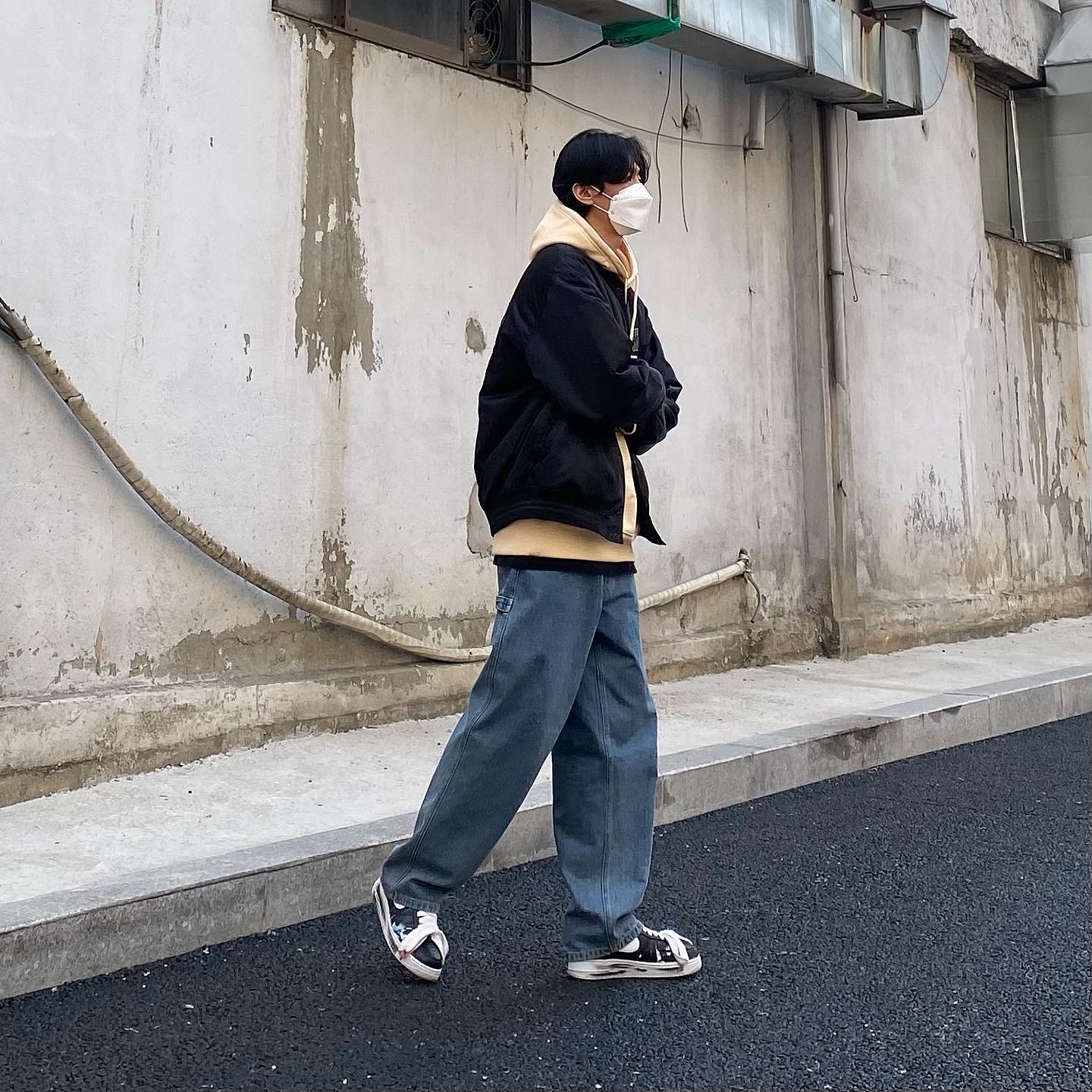 Nike x Peaceminusone Air Force 1 Low Para-Noise, Palace Mix Up Hood Yellow - 21SS 착용 스타일 - 2