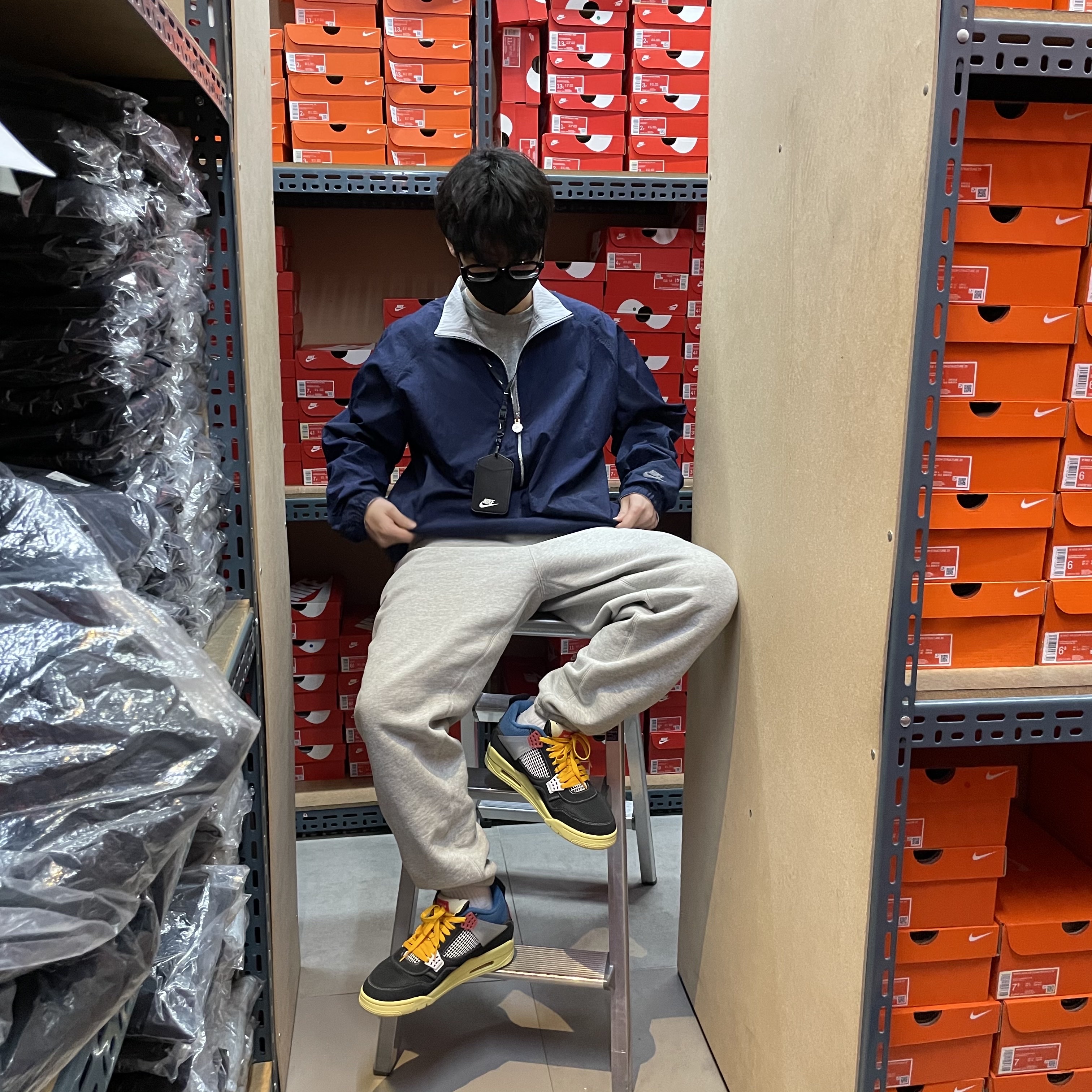 Nike x Kim Jones Reversible Wind Breaker Navy - US/EU, Nike x Kim Jones Reversible Wind Breaker Navy - Asia 착용 스타일 - 2