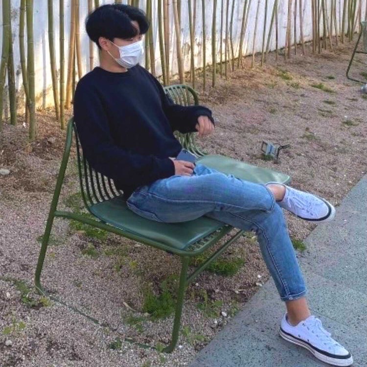 Converse x Moncler x Fragment Chuck 70 Ox White, Stone Island 63051 Crewneck Sweatshirt Navy Blue - 21SS 착용 스타일 - 3