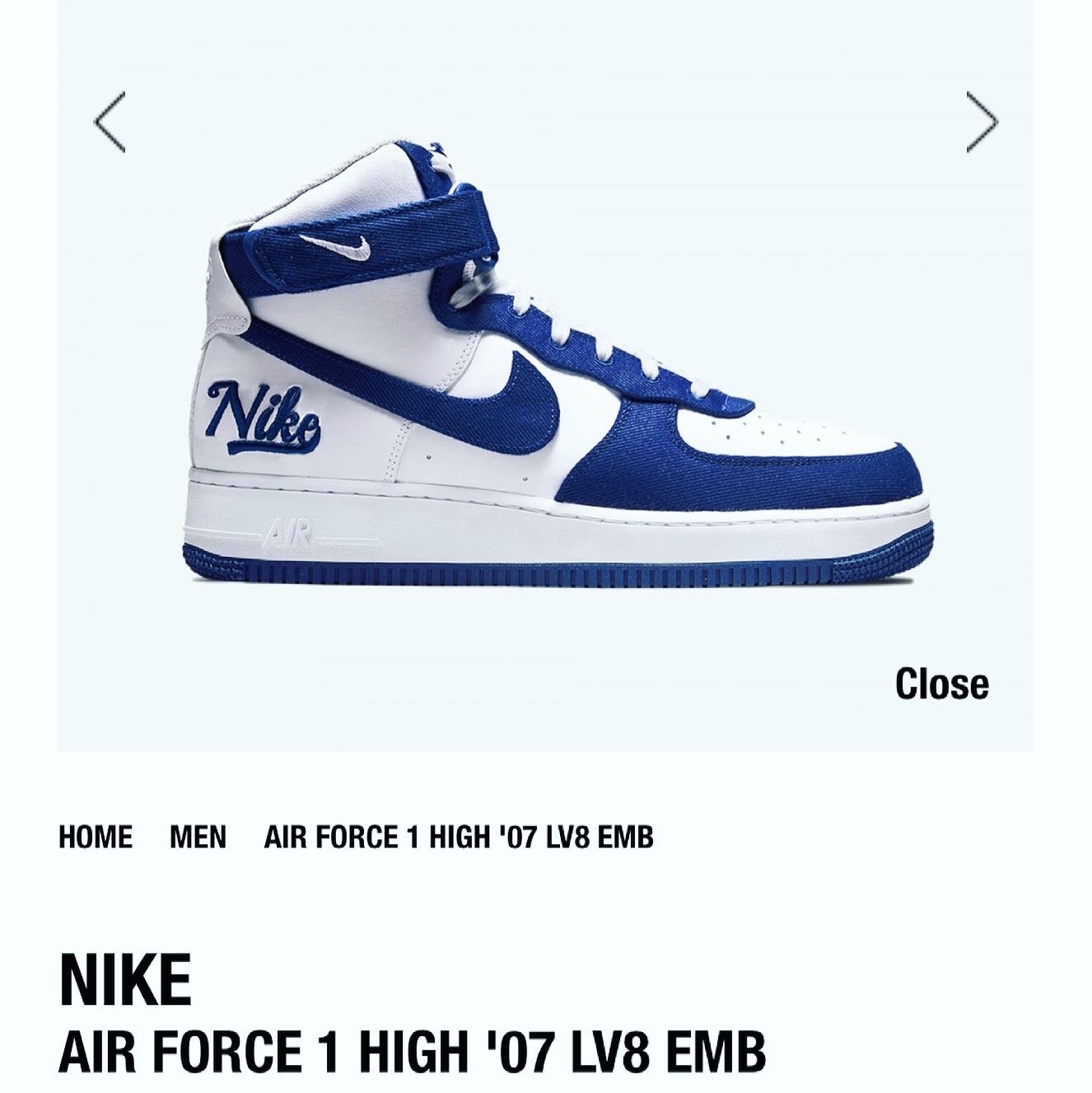 Nike Air Force 1 High '07 LV8 EMB Dodgers 착용 스타일 - 1