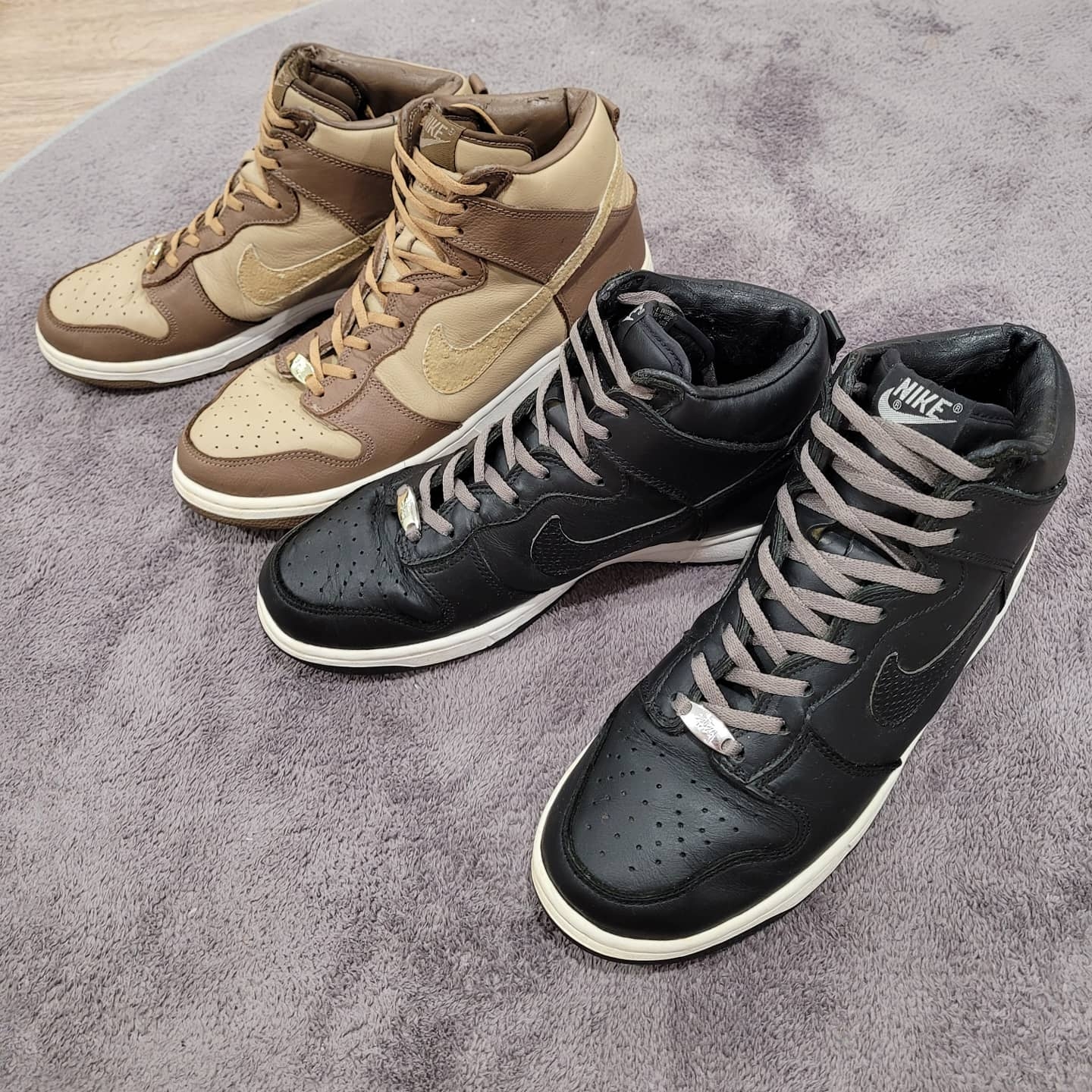 Nike x Stussy Dunk High Plus B Black White 착용 스타일 - 2