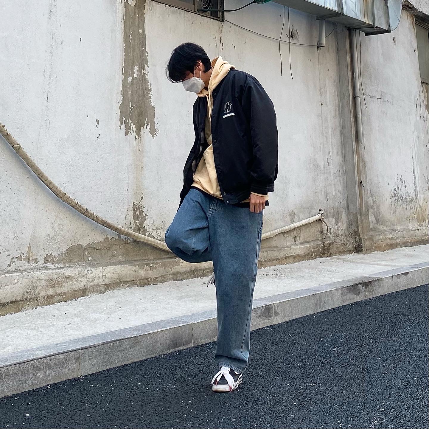 Nike x Peaceminusone Air Force 1 Low Para-Noise, Palace Mix Up Hood Yellow - 21SS 착용 스타일 - 1