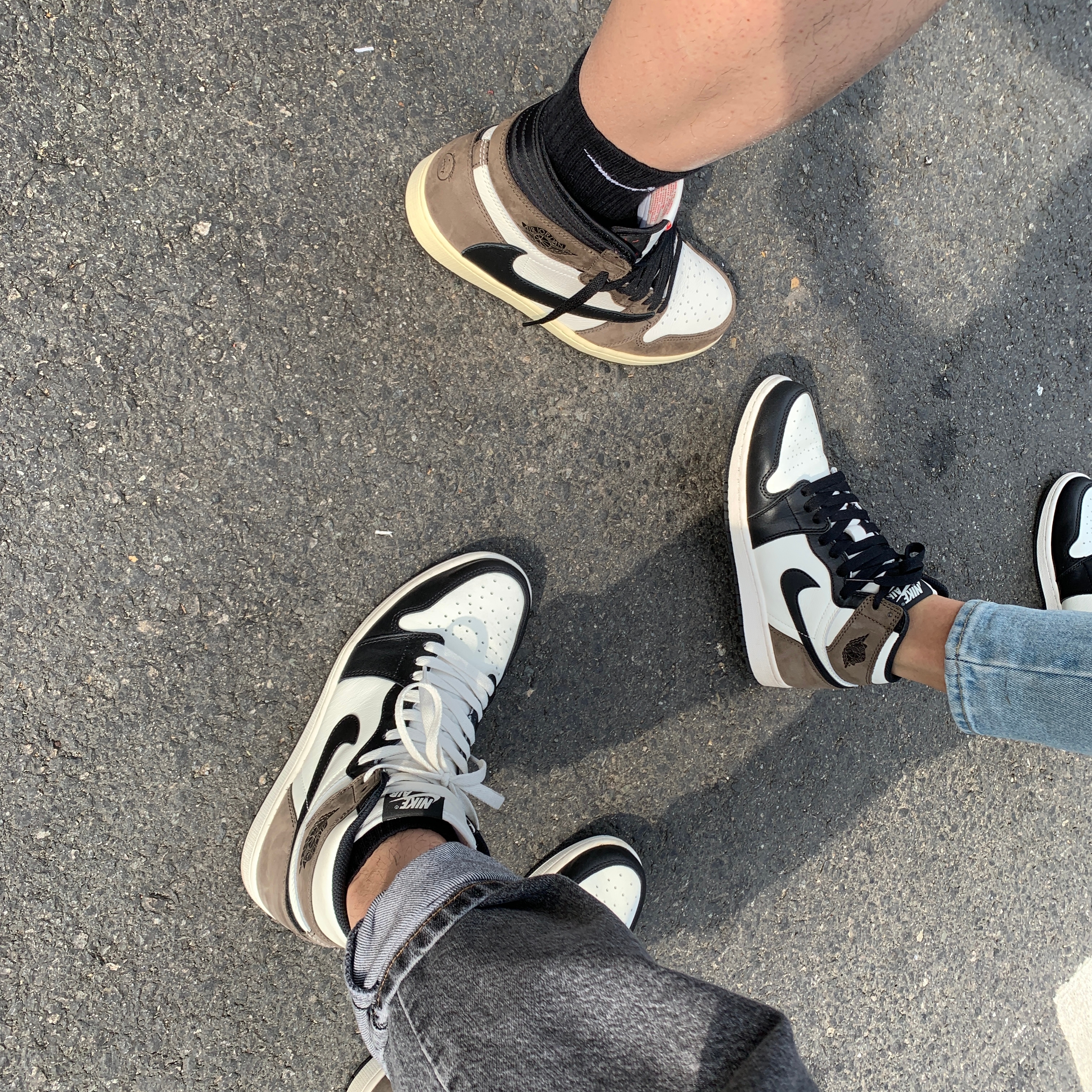 Jordan 1 x Travis Scott Retro High OG SP Mocha, Jordan 1 Retro High OG Black Mocha 착용 스타일
