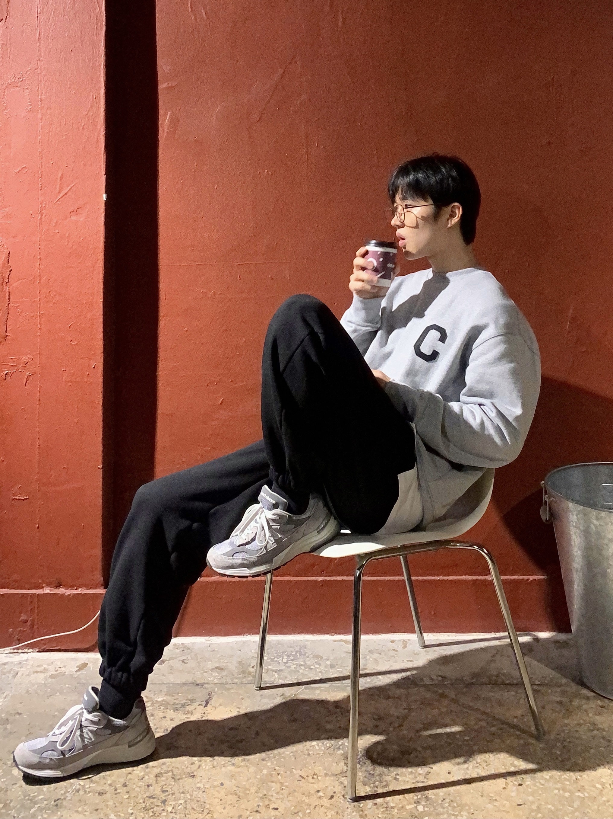 New Balance 992 Made in USA Grey - D Standard 착용 스타일 - 2