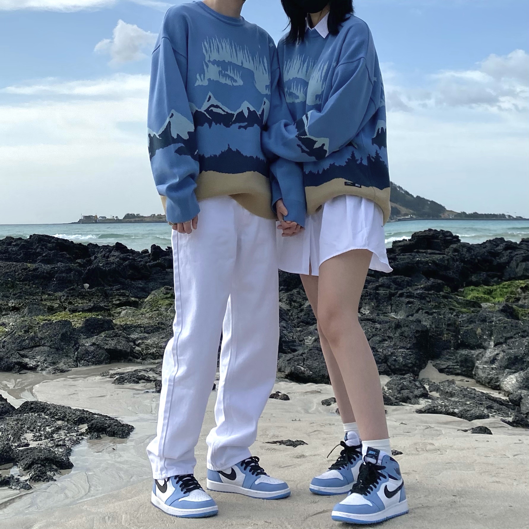 (GS) Jordan 1 Retro High OG University Blue, Jordan 1 Retro High OG University Blue 착용 스타일