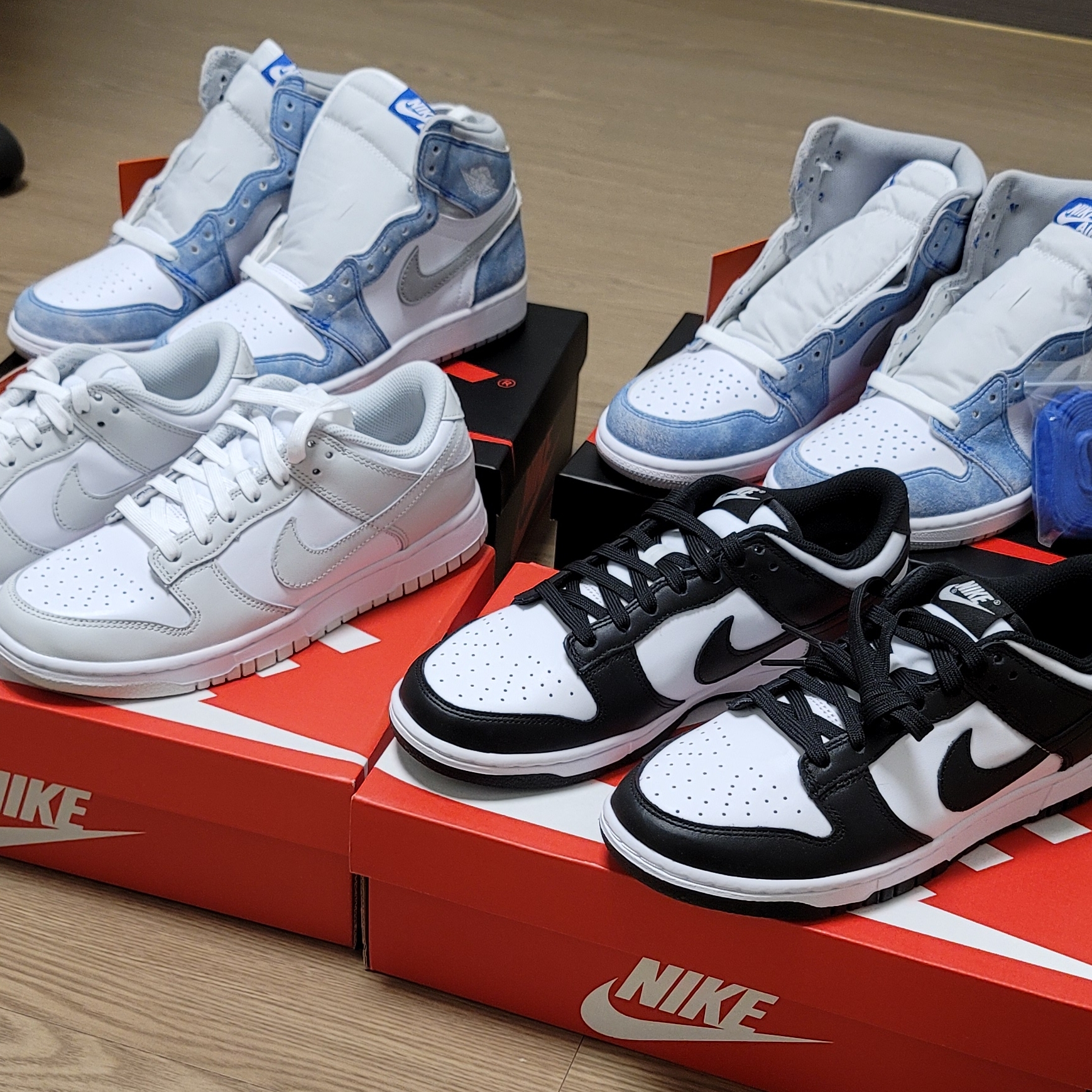 (W) Nike Dunk Low Photon Dust, (W) Nike Dunk Low Black 착용 스타일 - 3