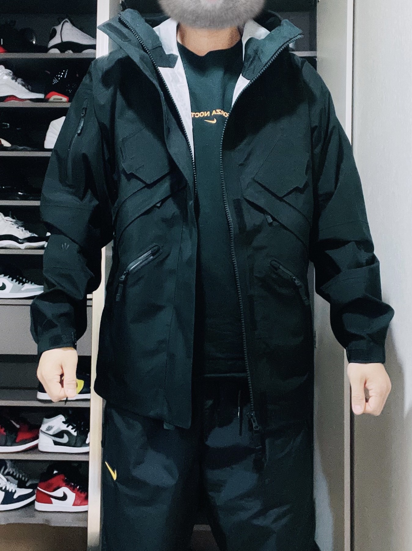 Nike x Drake Nocta NRG Tech Jacket - Asia, Nike x Drake Nocta Essential Track Pants Black - Asia 착용 스타일 - 2