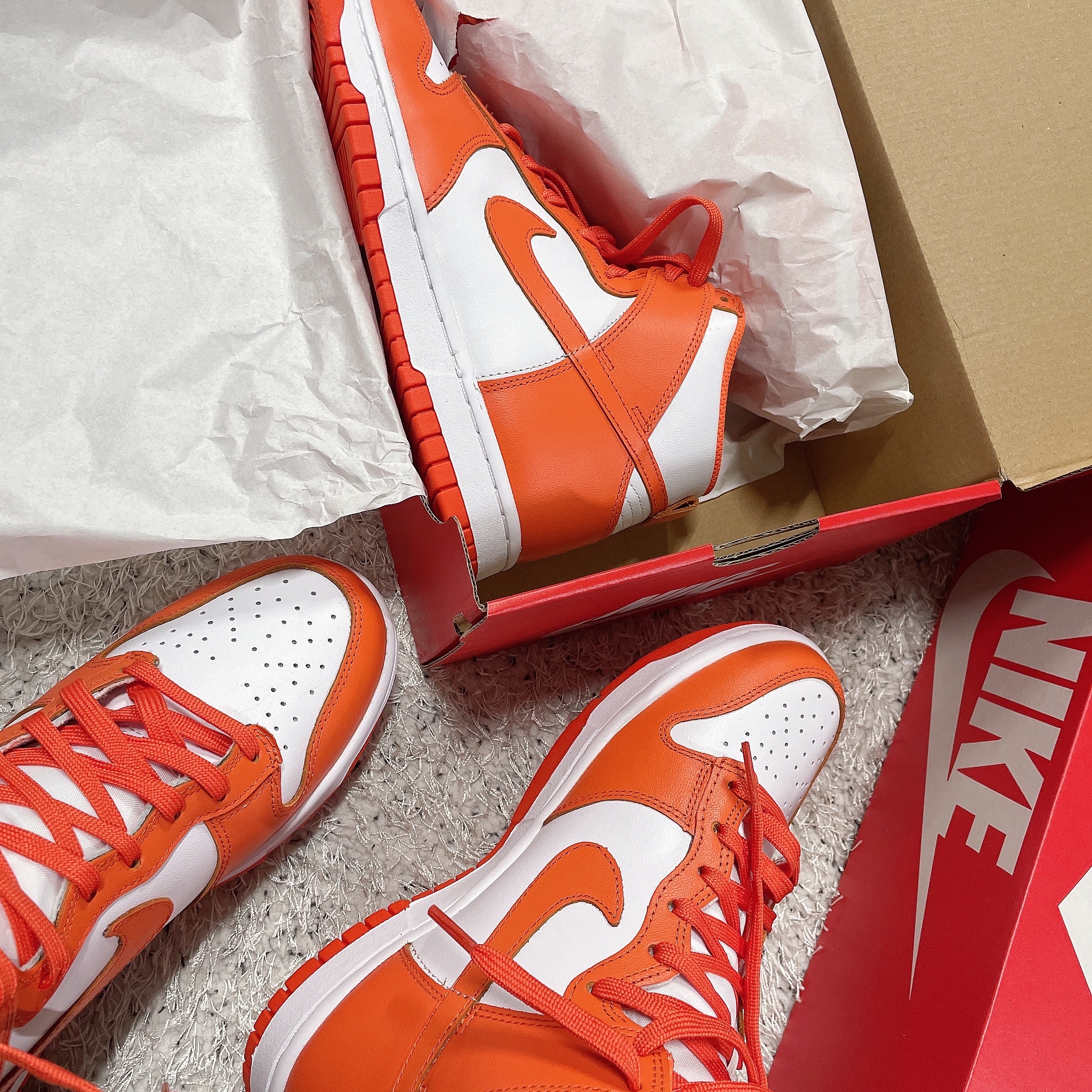 (W) Nike Dunk High Orange Blaze 착용 스타일