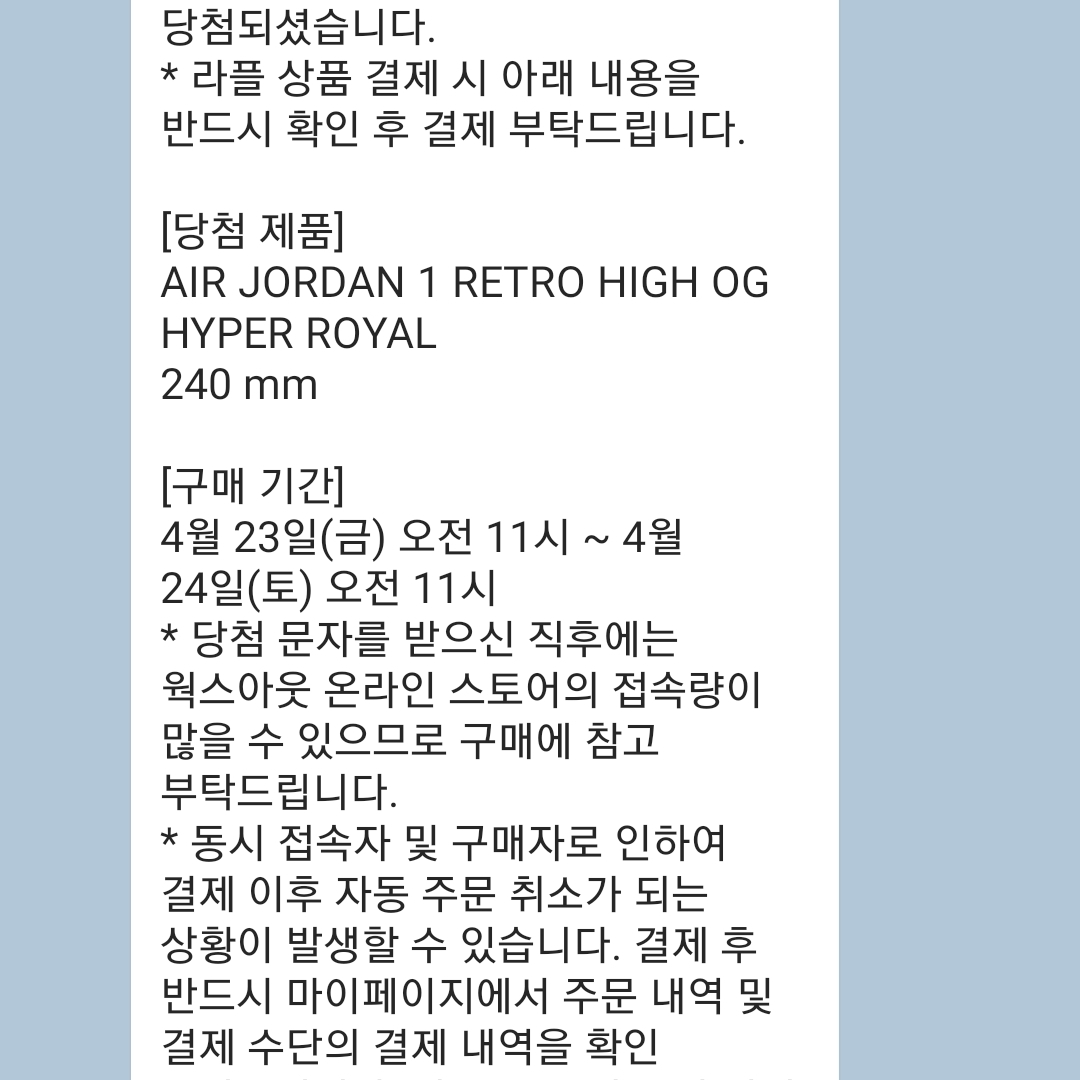 Jordan 1 Retro High OG Hyper Royal 착용 스타일