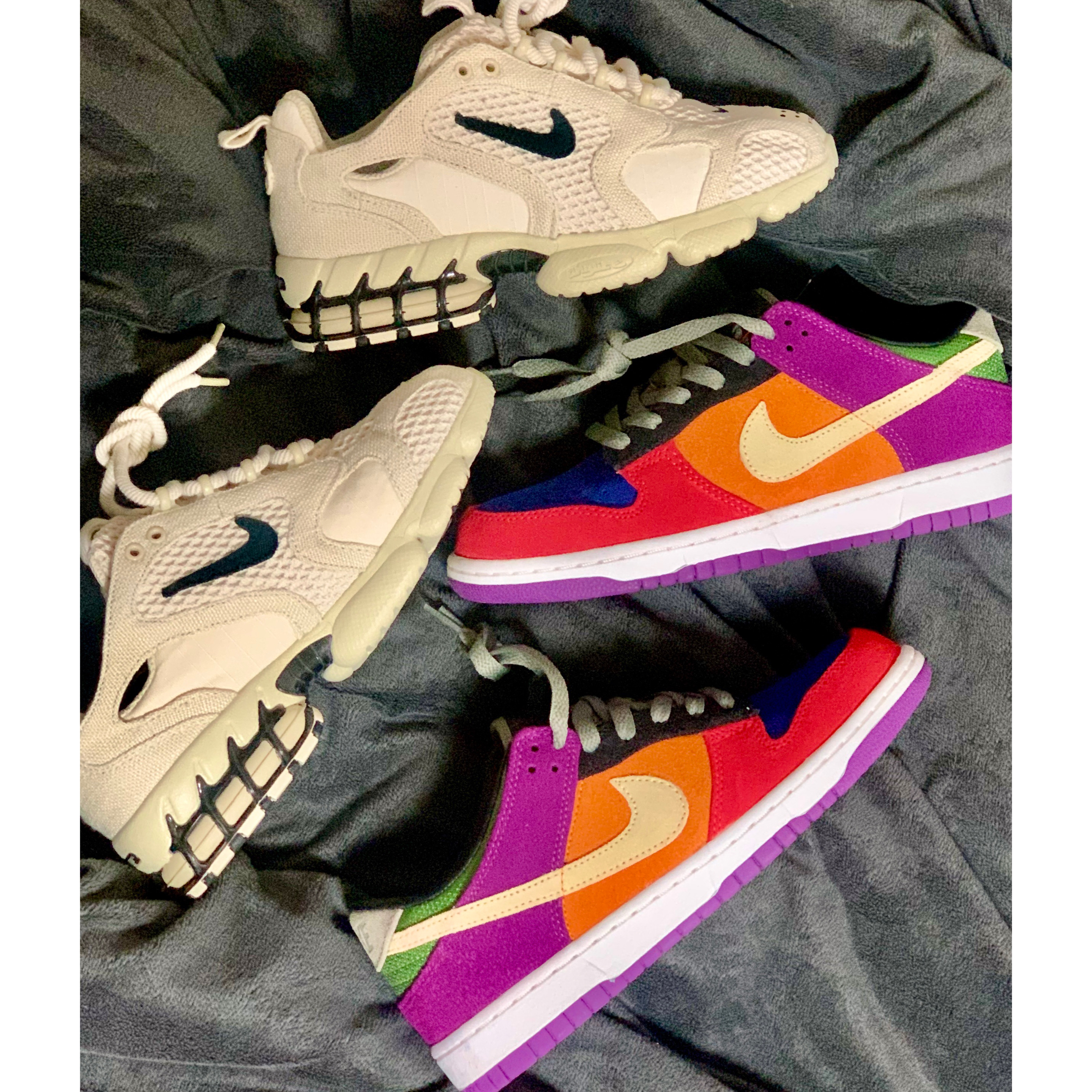 Nike x Stussy Air Zoom Spiridon Cage 2 Fossil, Nike Dunk PRM Low Viotech 2013 착용 스타일