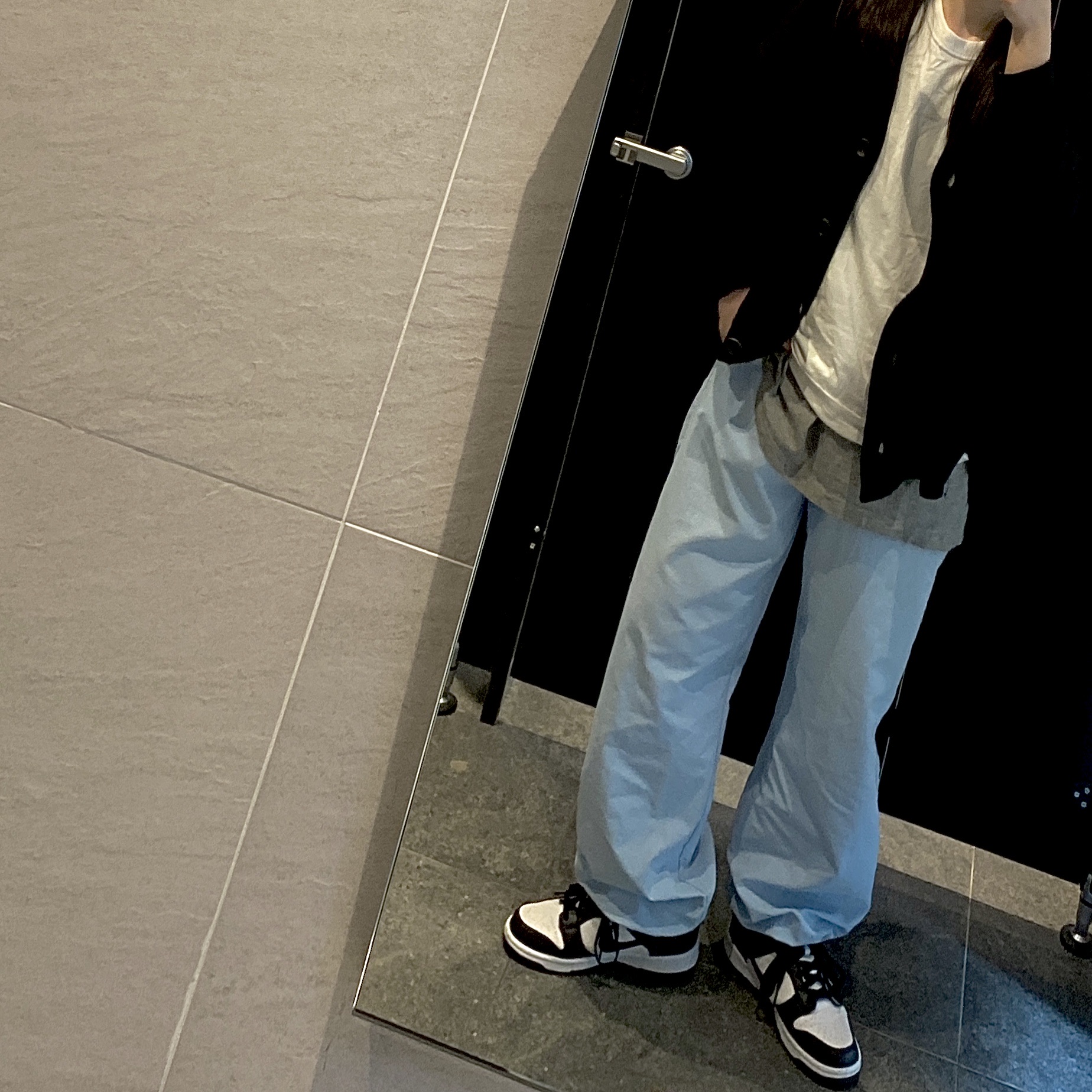 Nike Dunk Low Retro Black, (W) Nike Dunk Low Black 착용 스타일