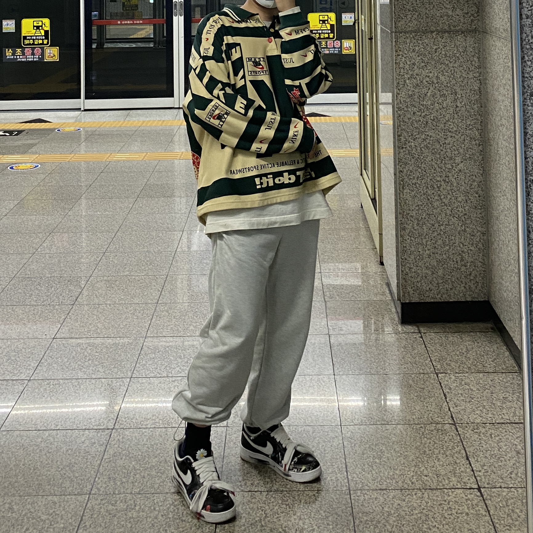 Nike x Cactus Plant Flea Market Long Sleeve Polo Natural - US/EU, Nike x Peaceminusone Air Force 1 Low Para-Noise 착용 스타일 - 3