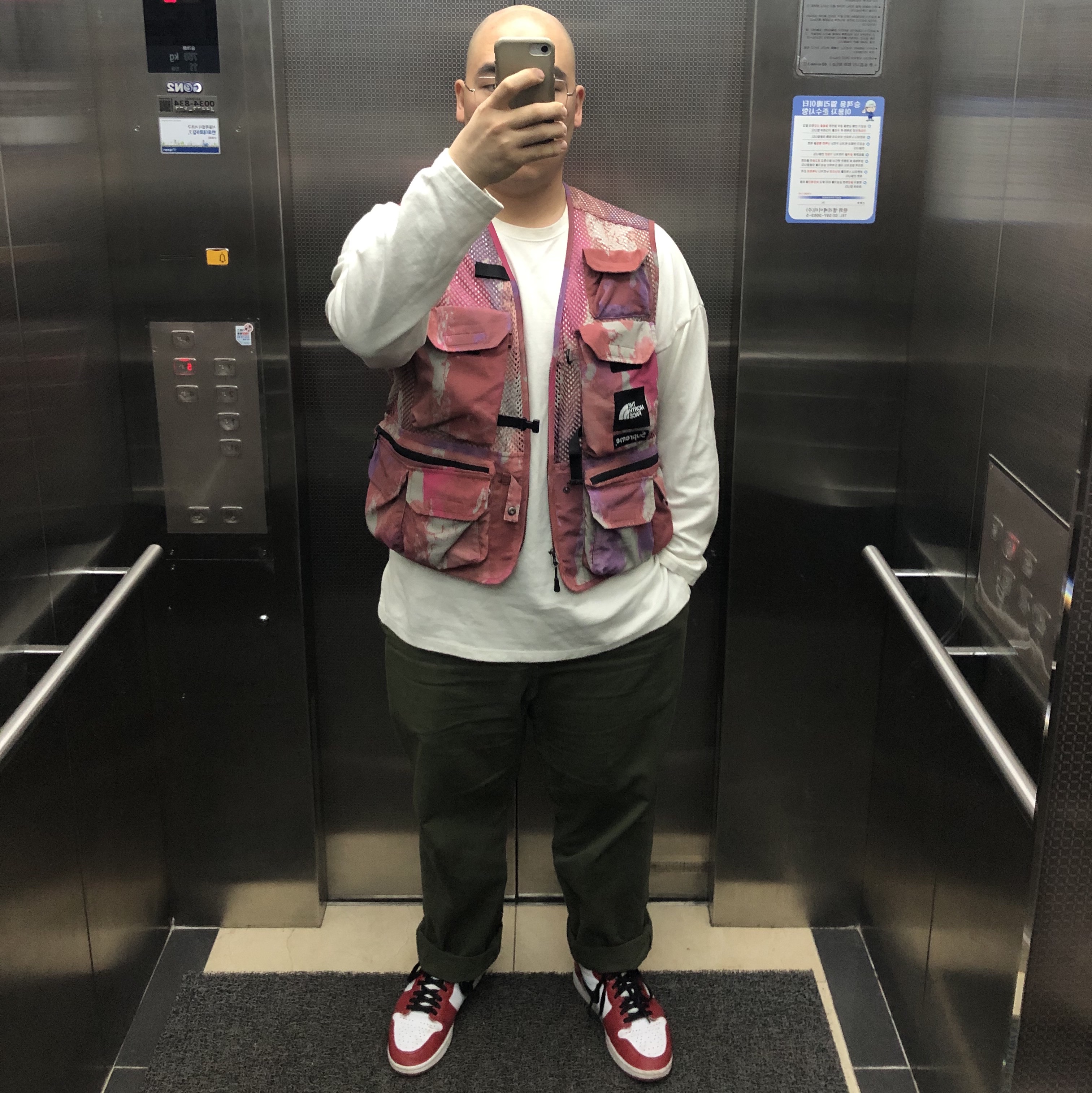 Jordan 1 Retro High OG Chicago 2015, Supreme x The North Face Cargo Jacket Multi-Color - 20SS 착용 스타일