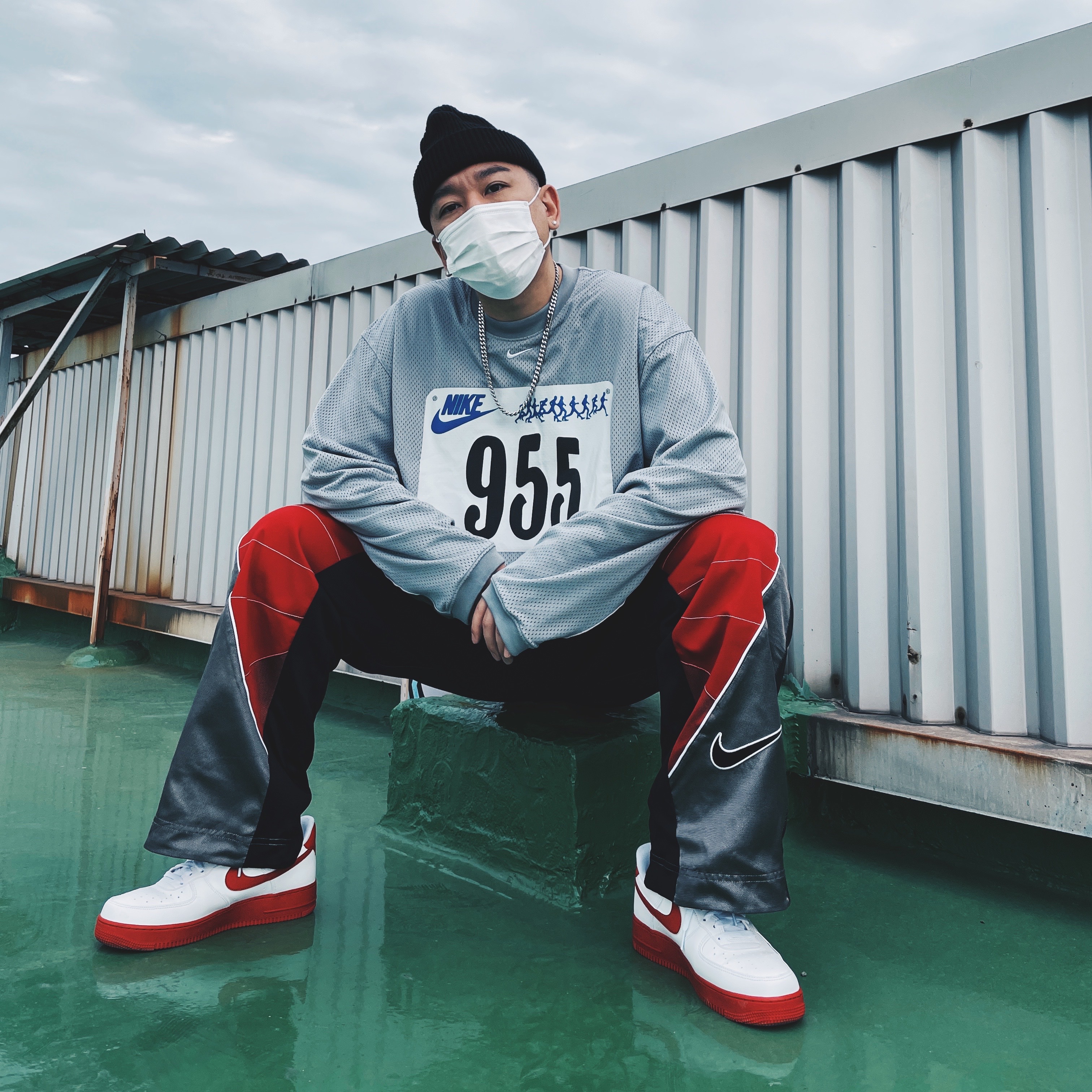 Nike x Cactus Plant Flea Market L/S Jersey Grey - US/EU, Nike x Cactus Plant Flea Market L/S Jersey Grey - Asia 착용 스타일 - 1