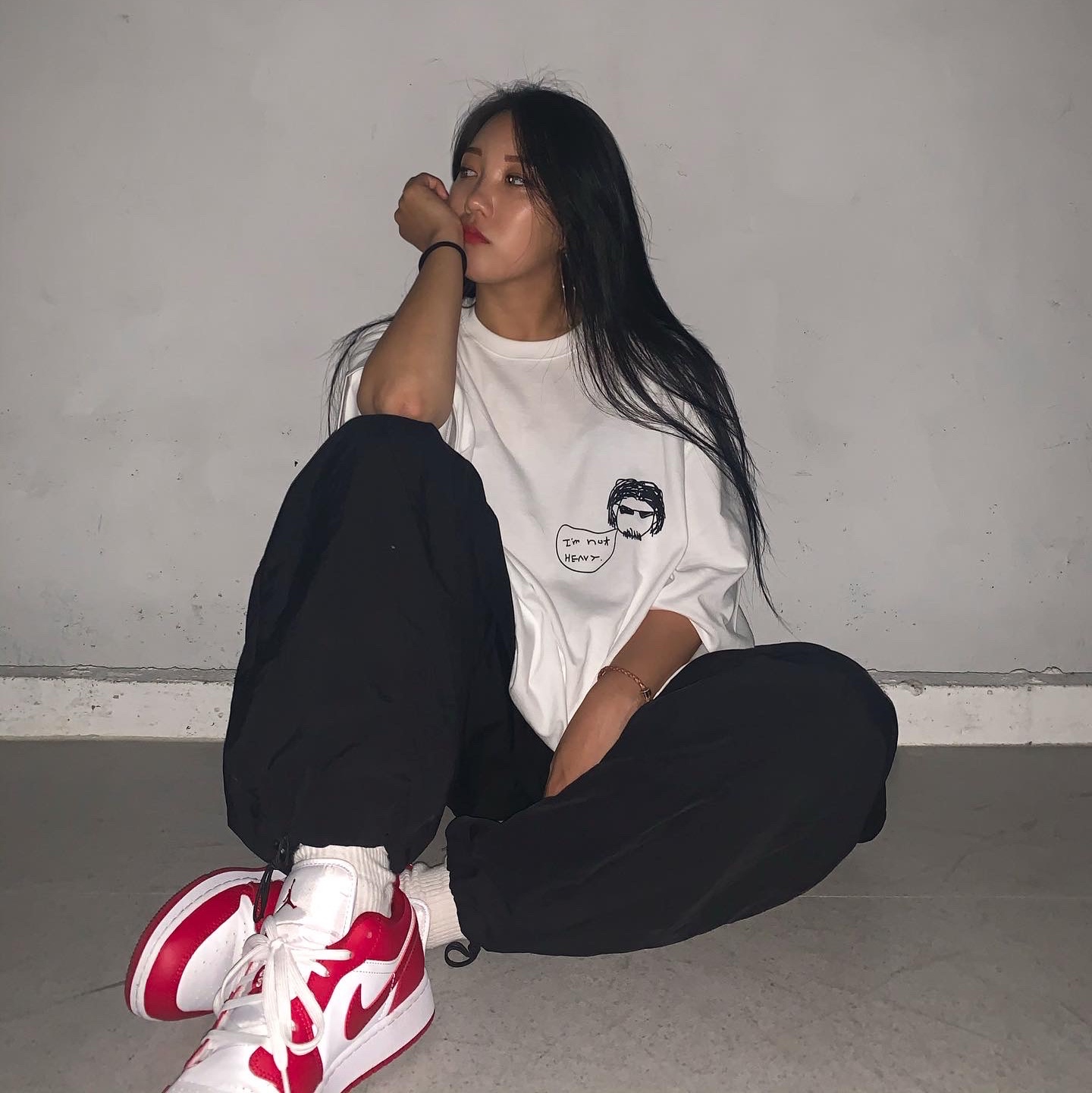 (GS) Jordan 1 Low Gym Red White 착용 스타일 - 1