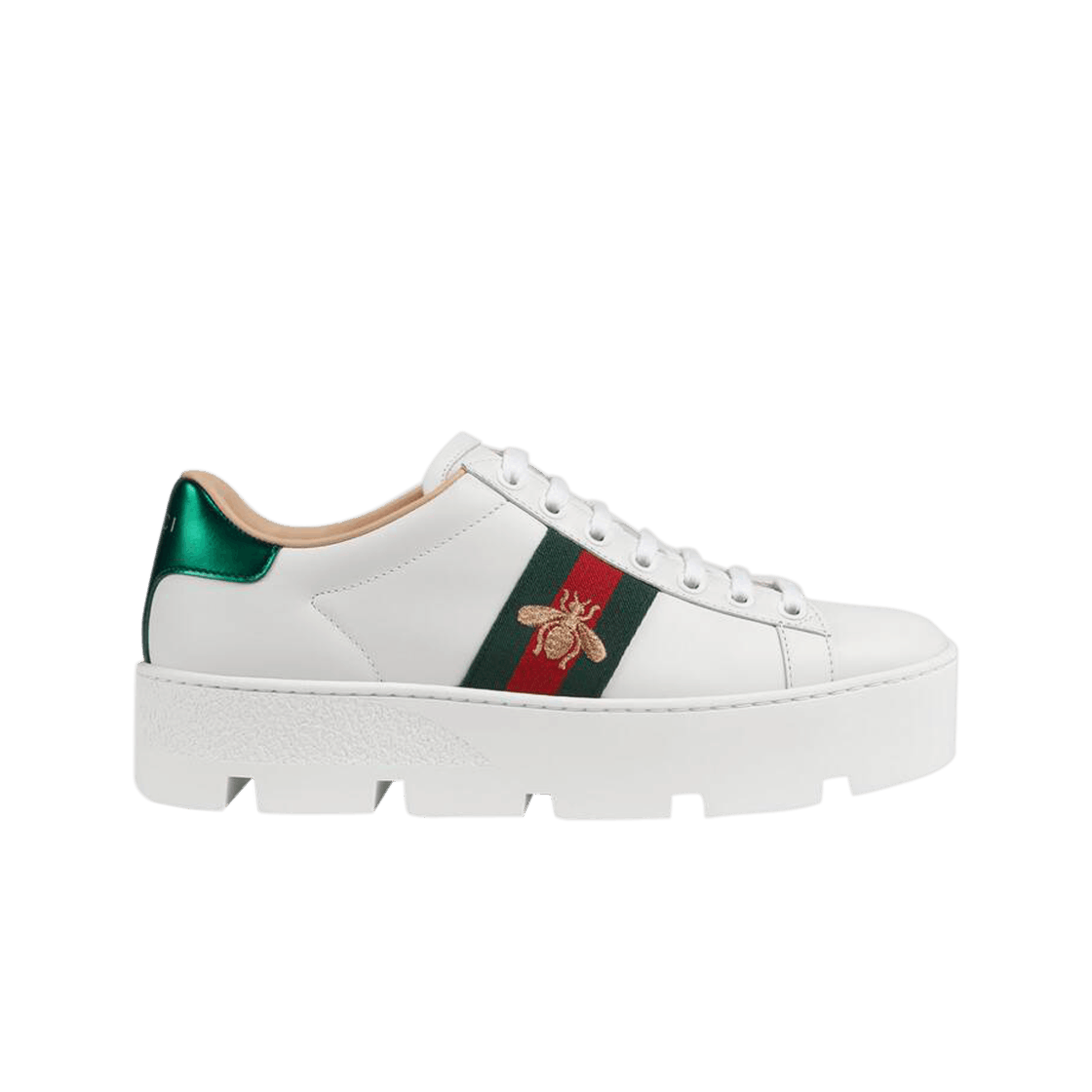 (W) 구찌 에이스 자수 플랫폼 스니커즈 화이트((W) Gucci Ace Embroidered Platform Sneakers White) - 1