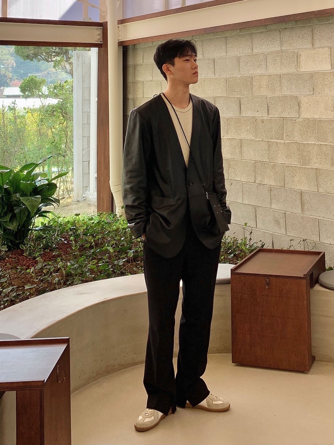 Maison Margiela Calfskin Replica Sneakers 착용 스타일 - 1