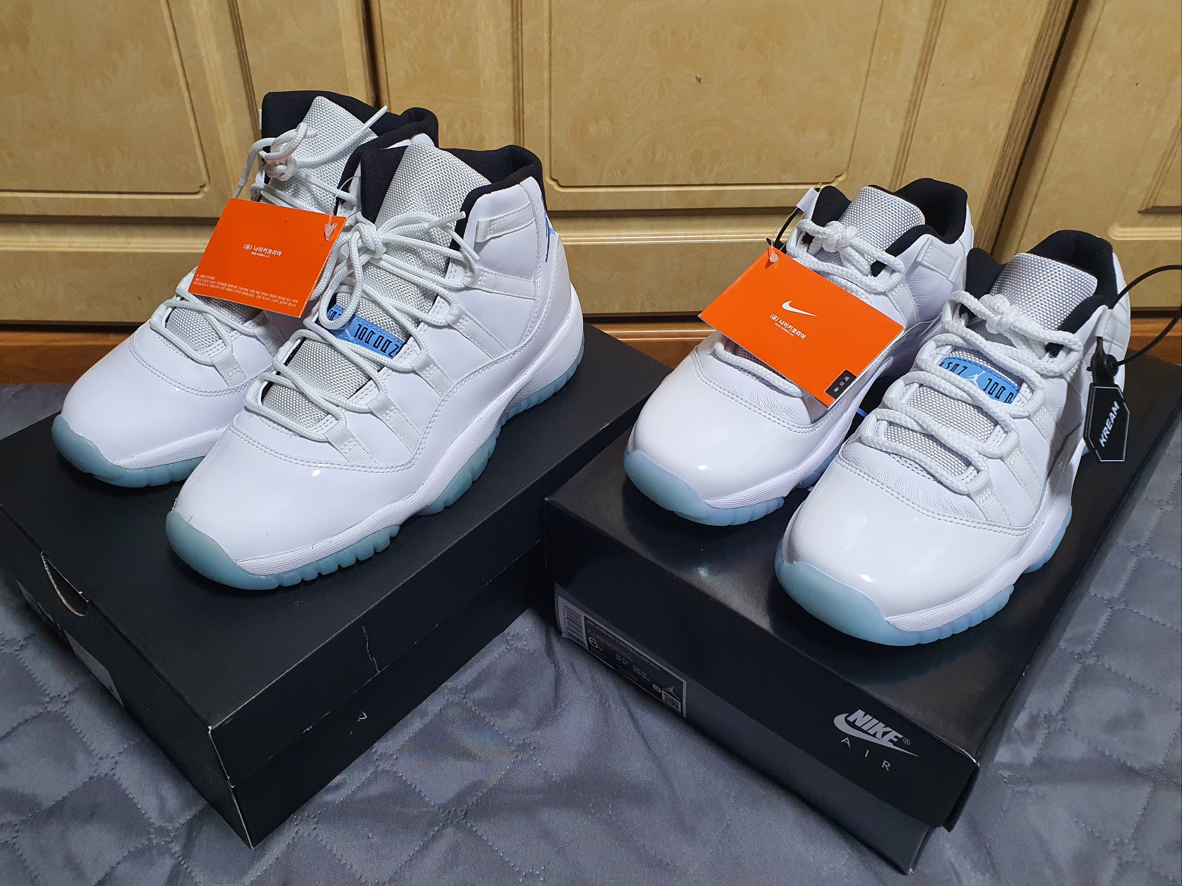 (GS) Jordan 11 Retro Legend Blue 2014, (GS) Jordan 11 Retro Low Legend Blue 착용 스타일 - 1