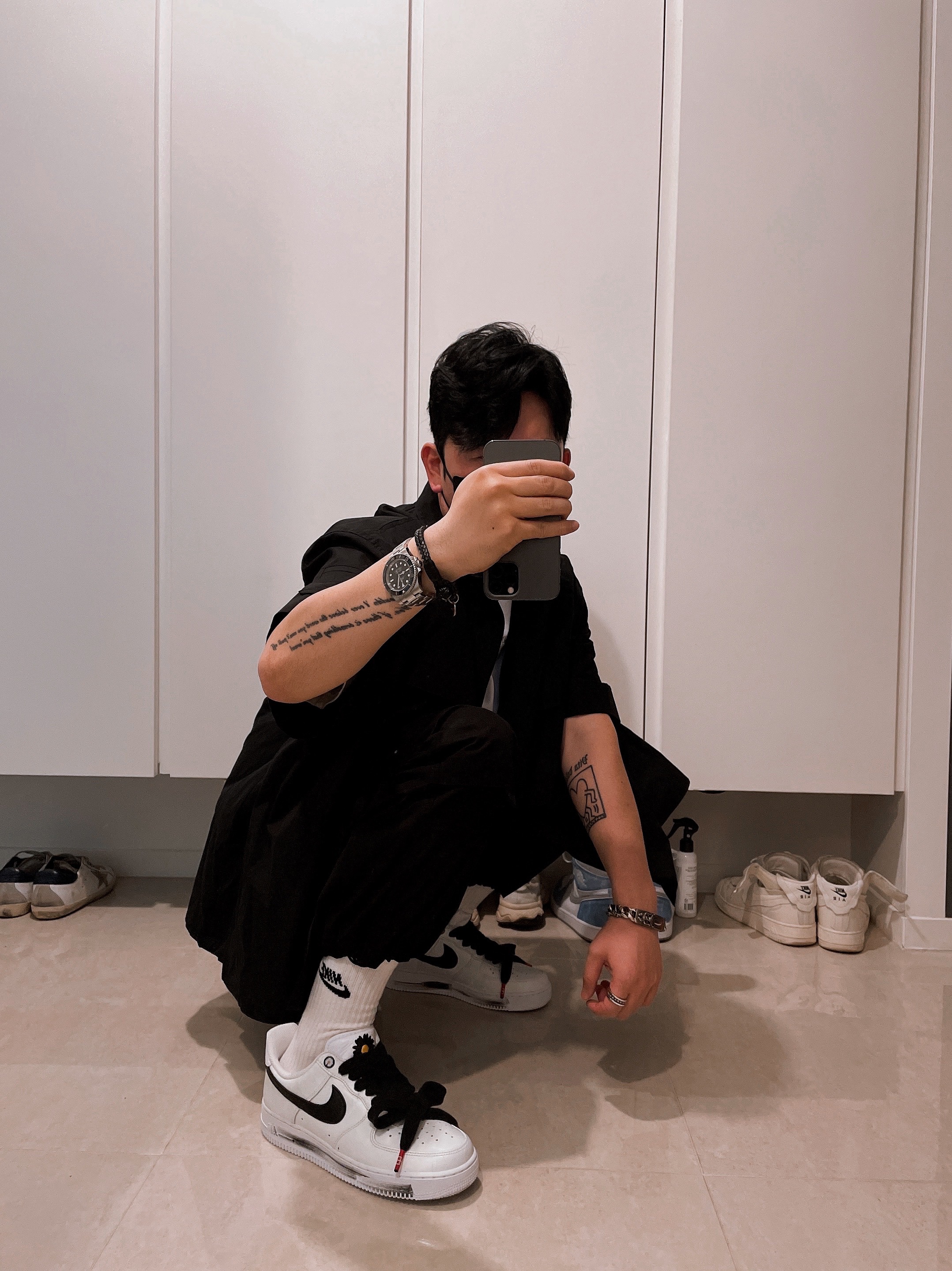 Nike x Peaceminusone Air Force 1 Low Para-Noise 2.0 착용 스타일