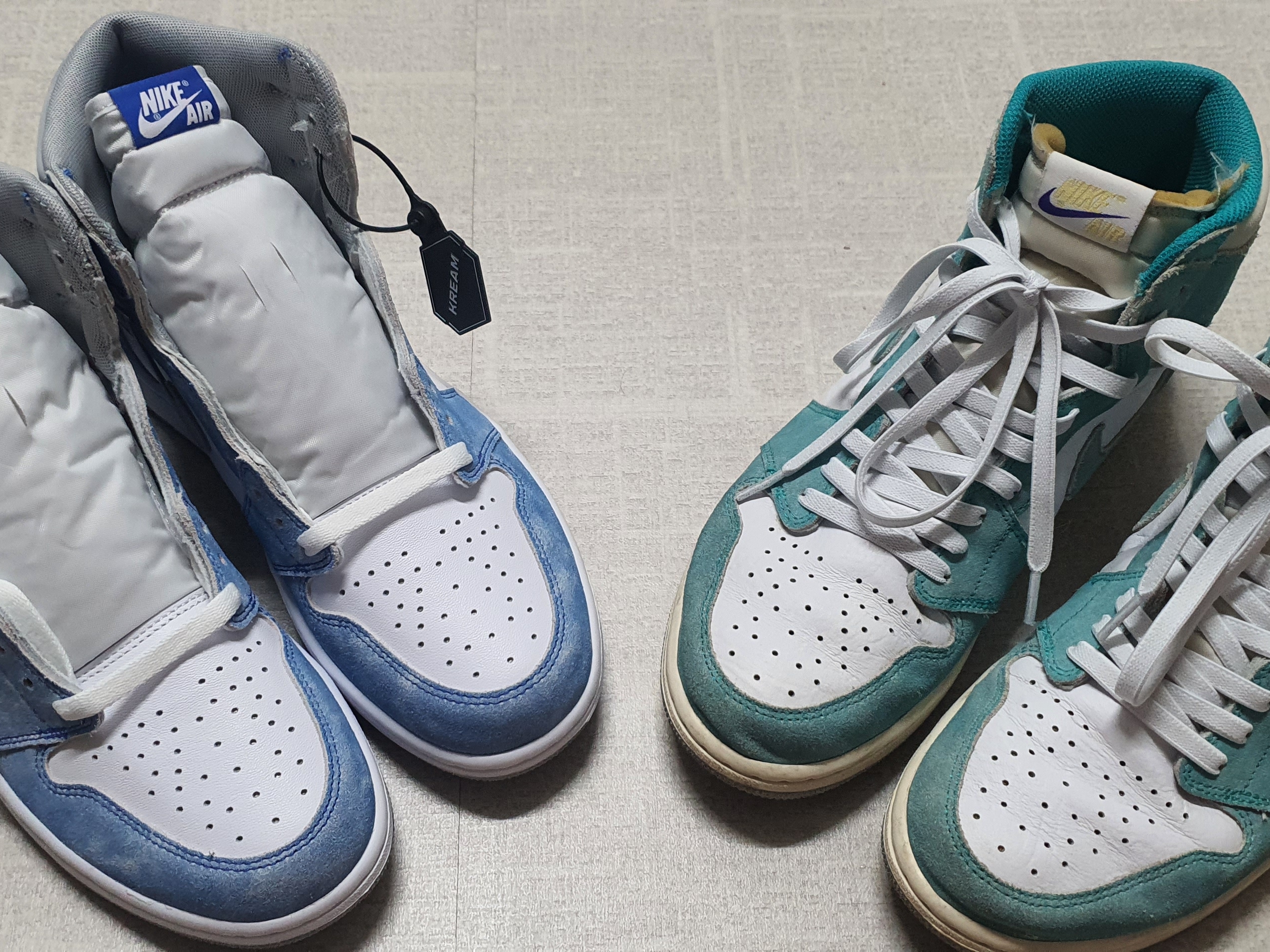 Jordan 1 Retro High OG Turbo Green, Jordan 1 Retro High OG Hyper Royal 착용 스타일