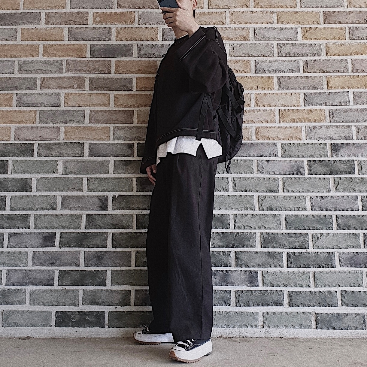 Converse Run Star Hike Low Black 착용 스타일