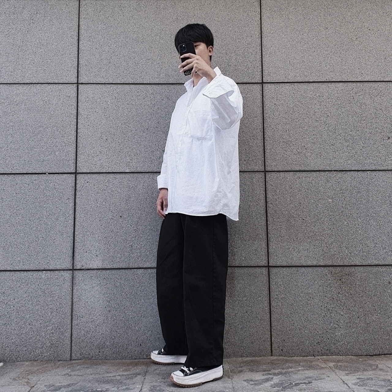 Converse Run Star Hike Low Black 착용 스타일