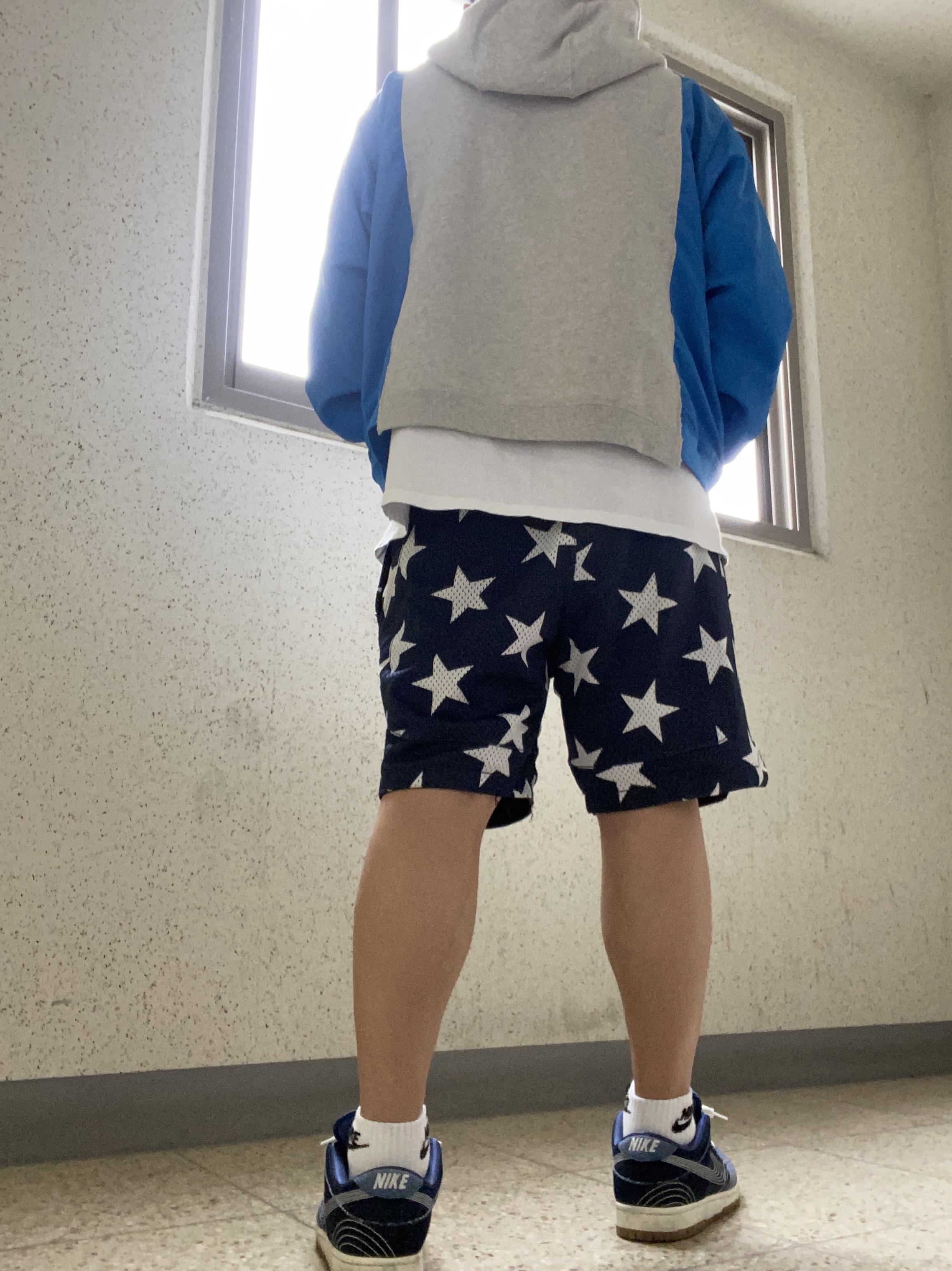 Nike ISPA Hoodie Photo Blue, Nike SB Dunk Low Pro Mystic Navy 착용 스타일 - 3