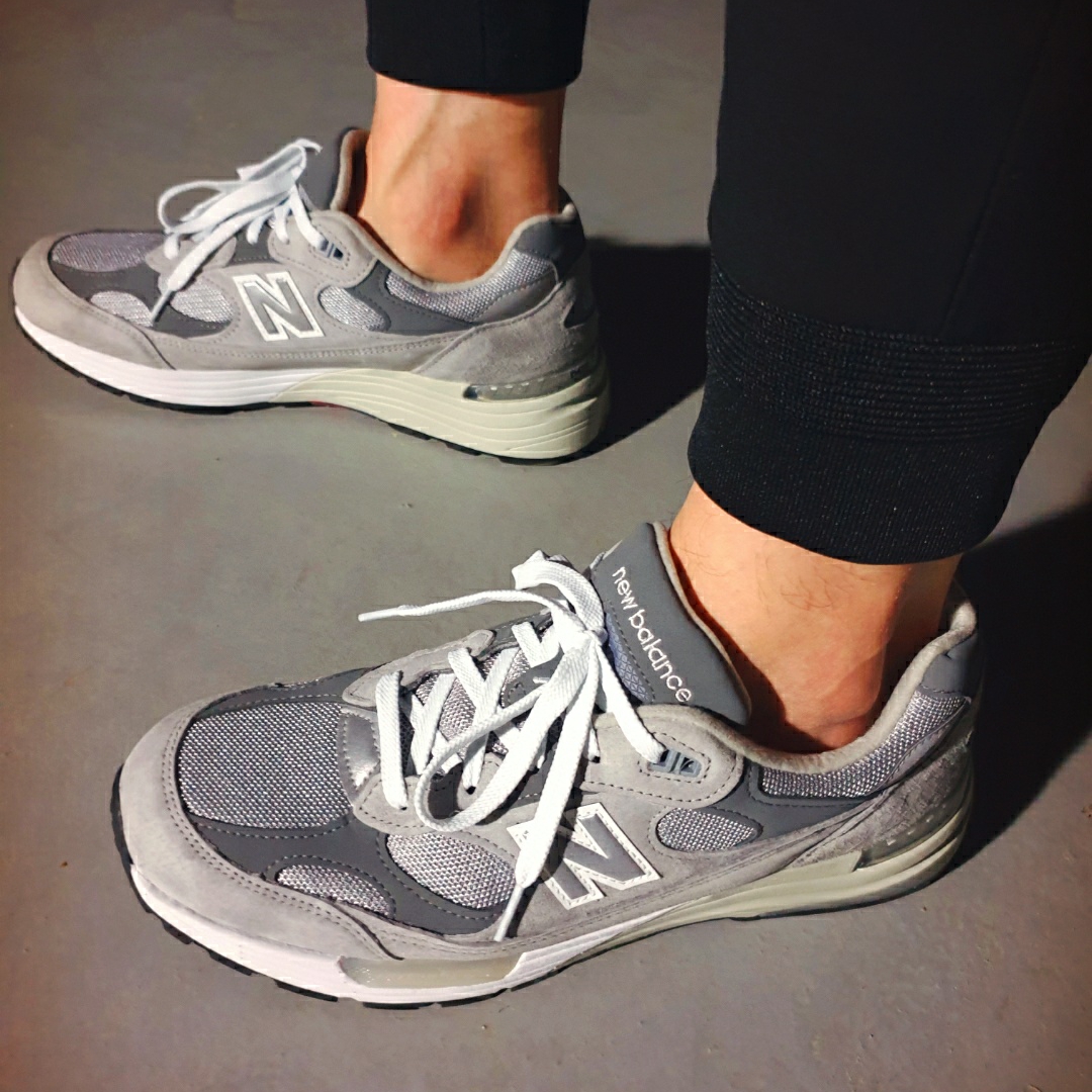 New Balance 992 Made in USA Grey - D Standard 착용 스타일 - 5