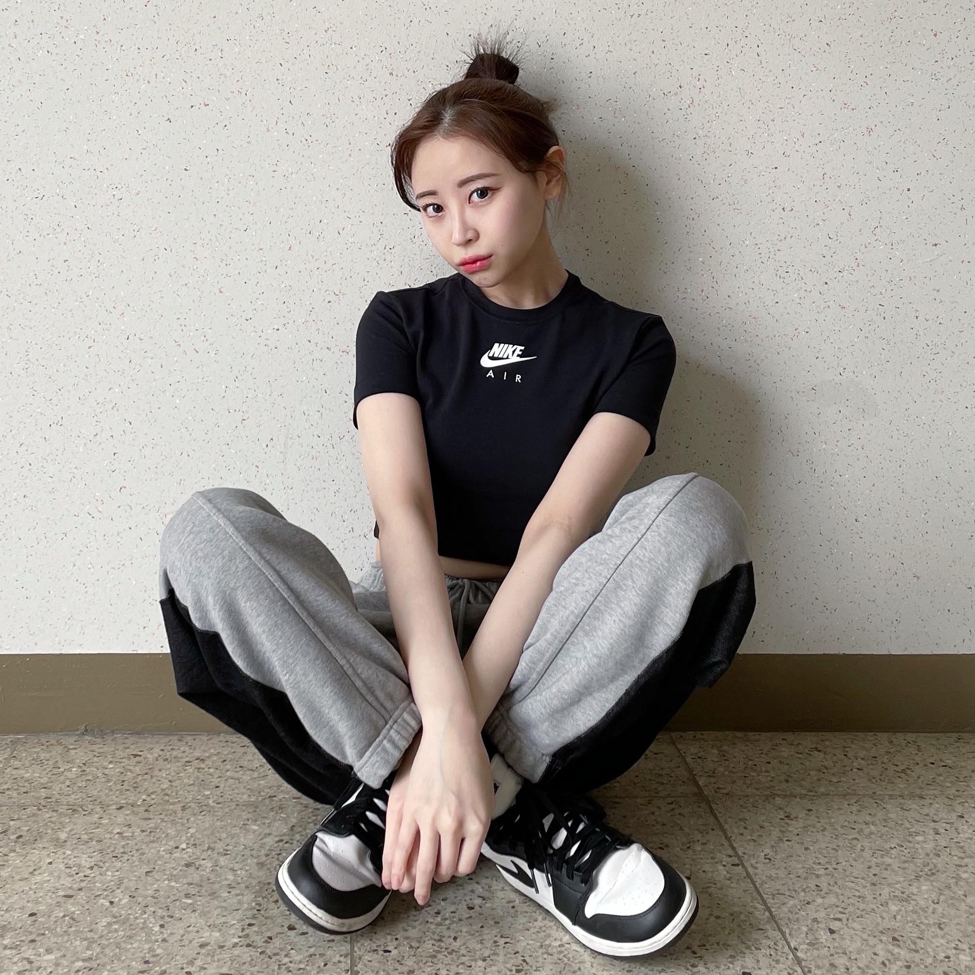 Jordan 1 Retro High OG Black White 2014, (GS) Jordan 1 Retro High OG Black White 2014 착용 스타일 - 2